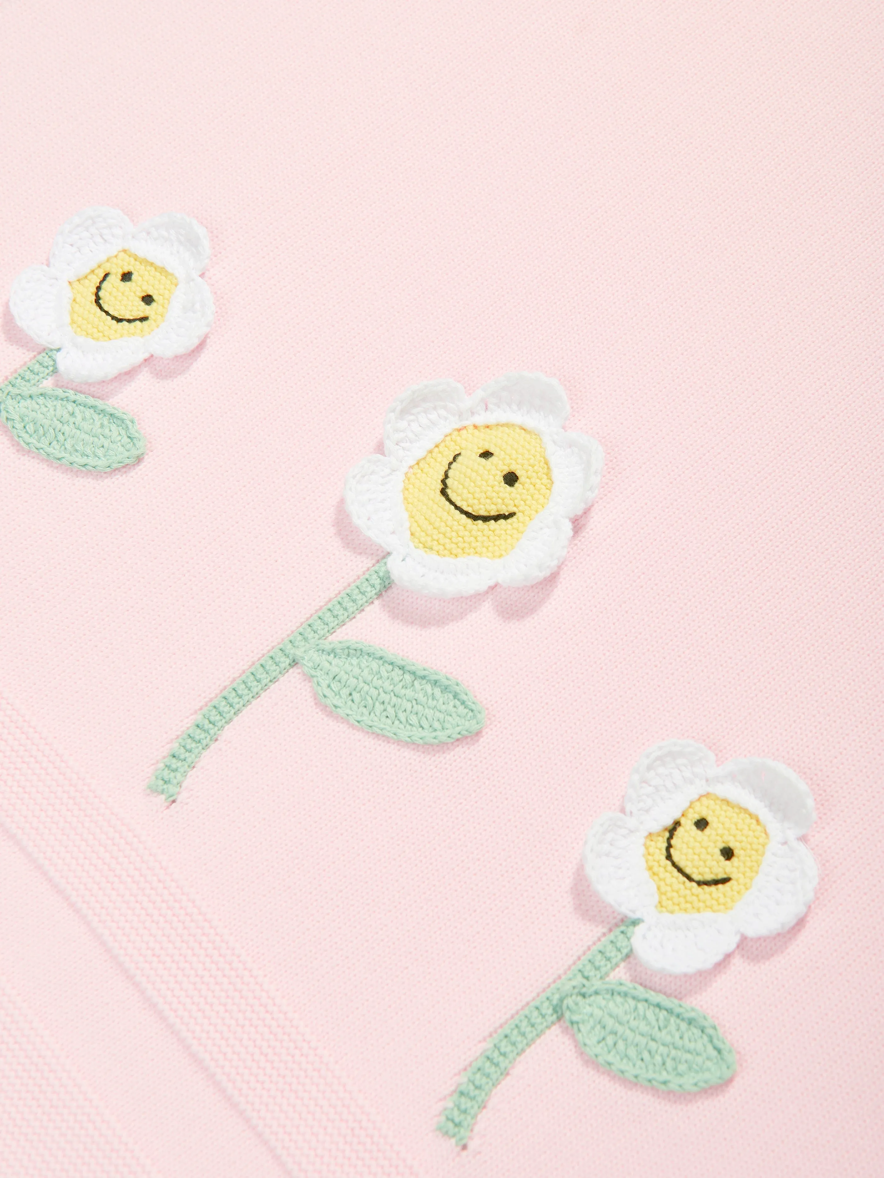 Baby Girls Cotton Daisy Blanket in Pink (73cm)