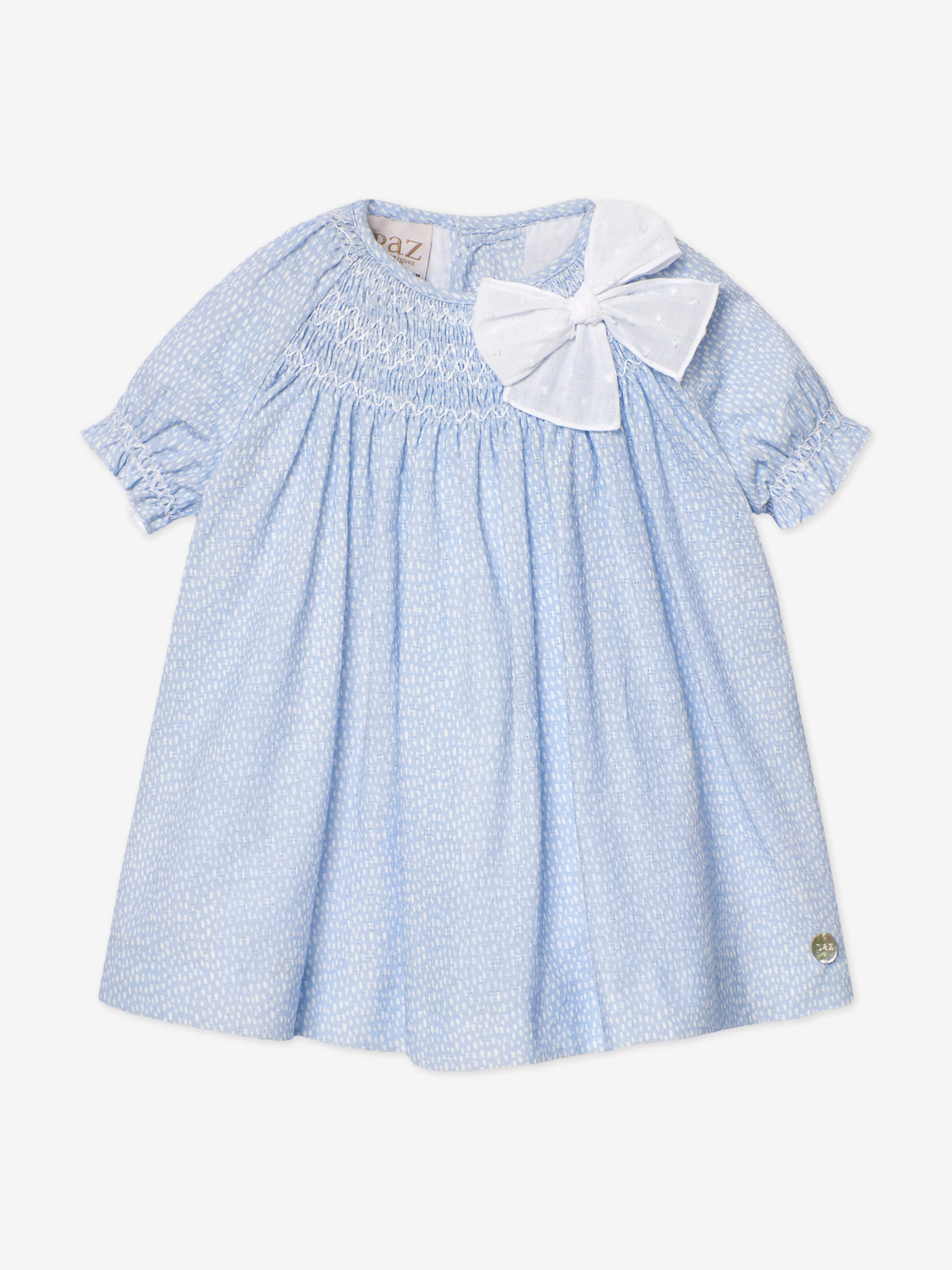 Baby Girls Dress and Bloomers Set in Blue