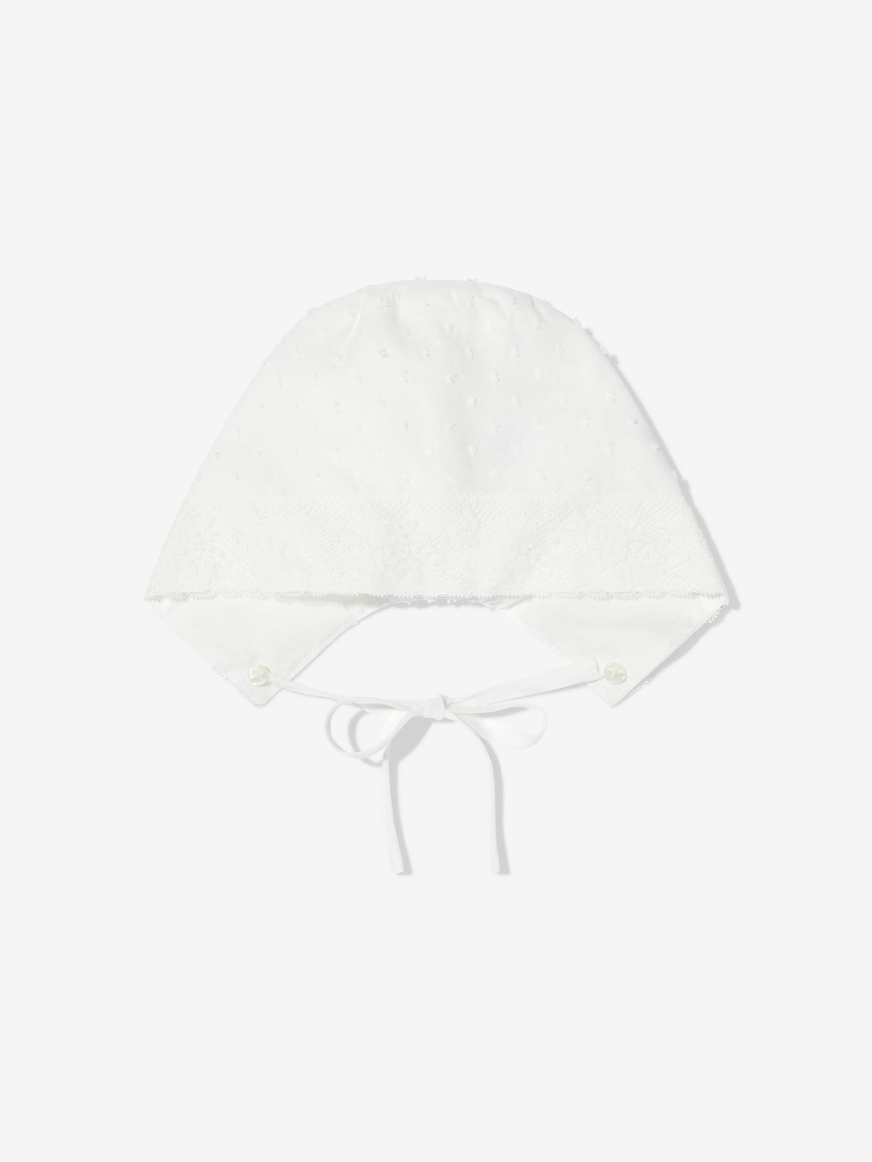 Baby Girls Dress and Bonnet in Ivory