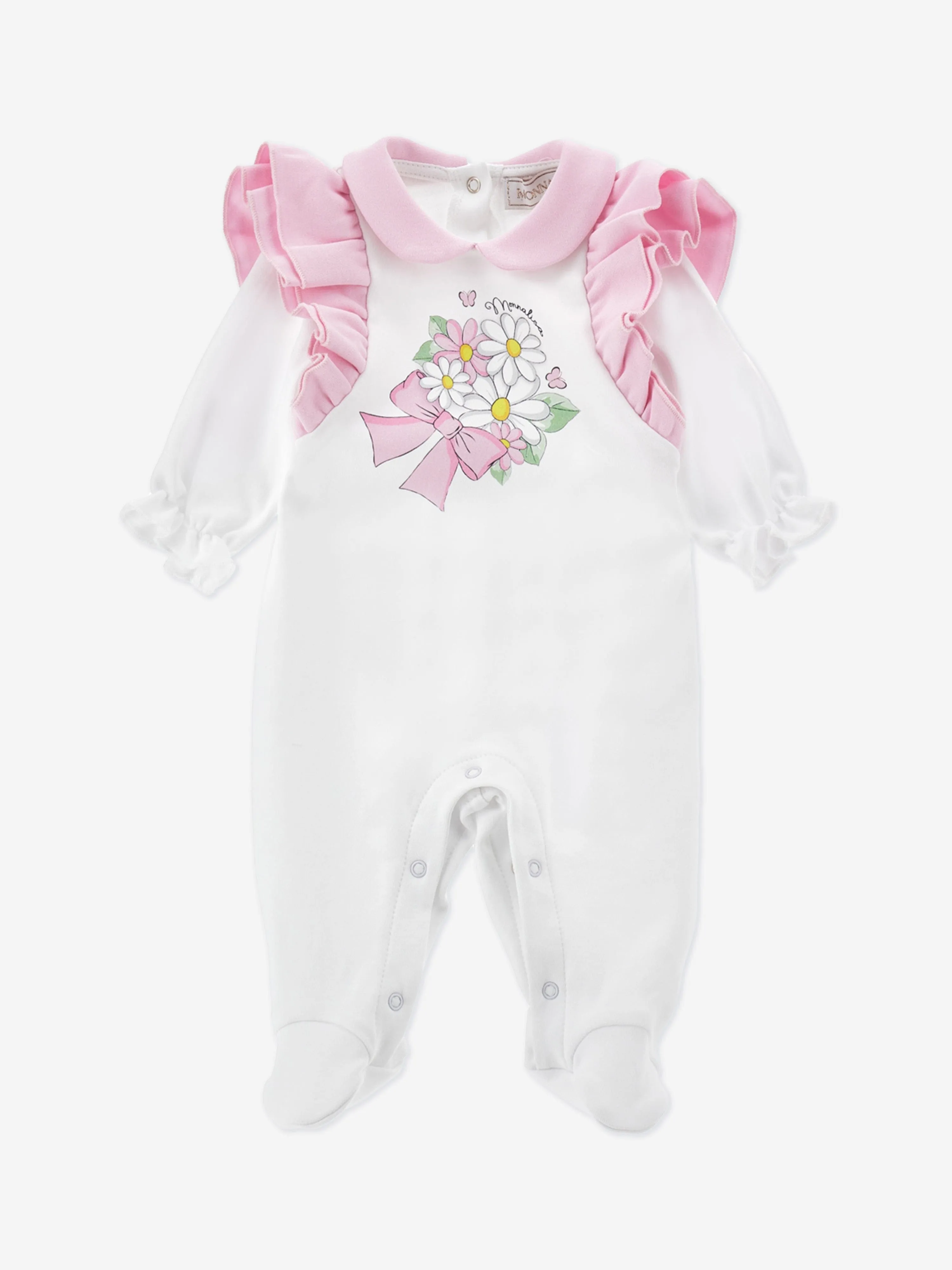 Baby Girls Floral Babygrow Set in White