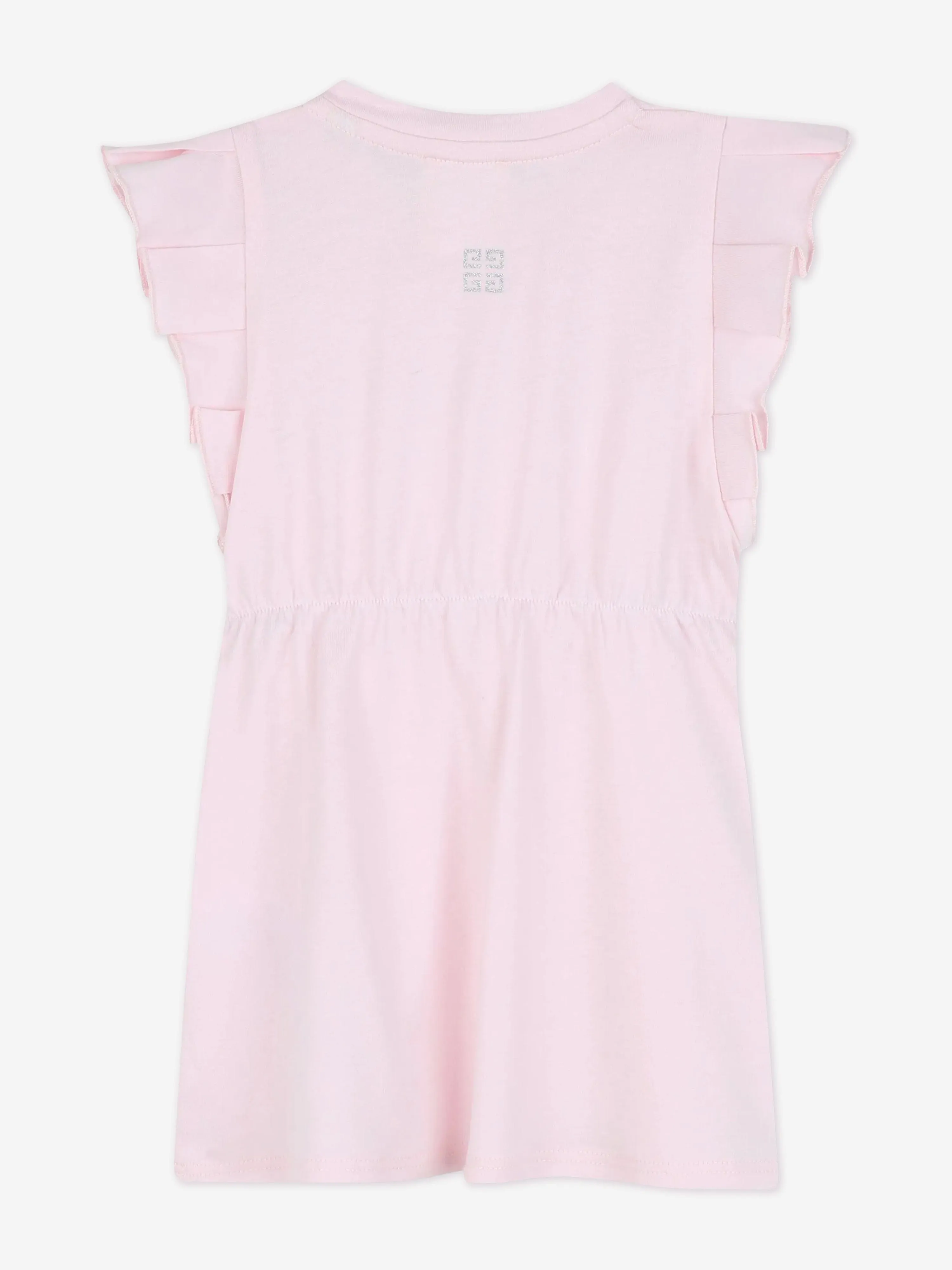 Baby Girls Glitter Logo Jersey Dress in Pink