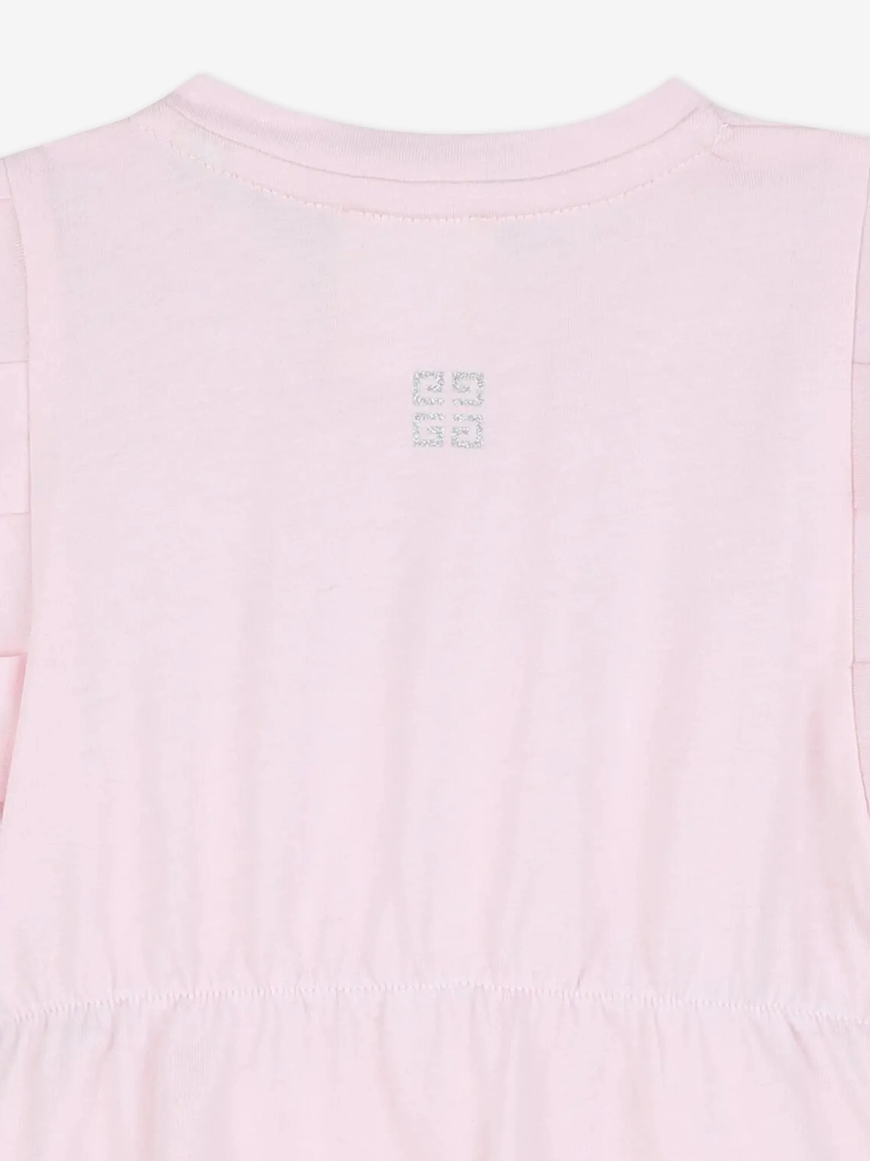 Baby Girls Glitter Logo Jersey Dress in Pink