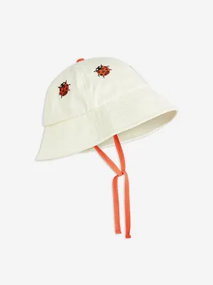 Baby Girls Ladybug Embroidered Sun Hat in Ivory