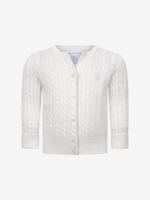 Baby Girls Mini Cable Knit Cardigan in Ivory
