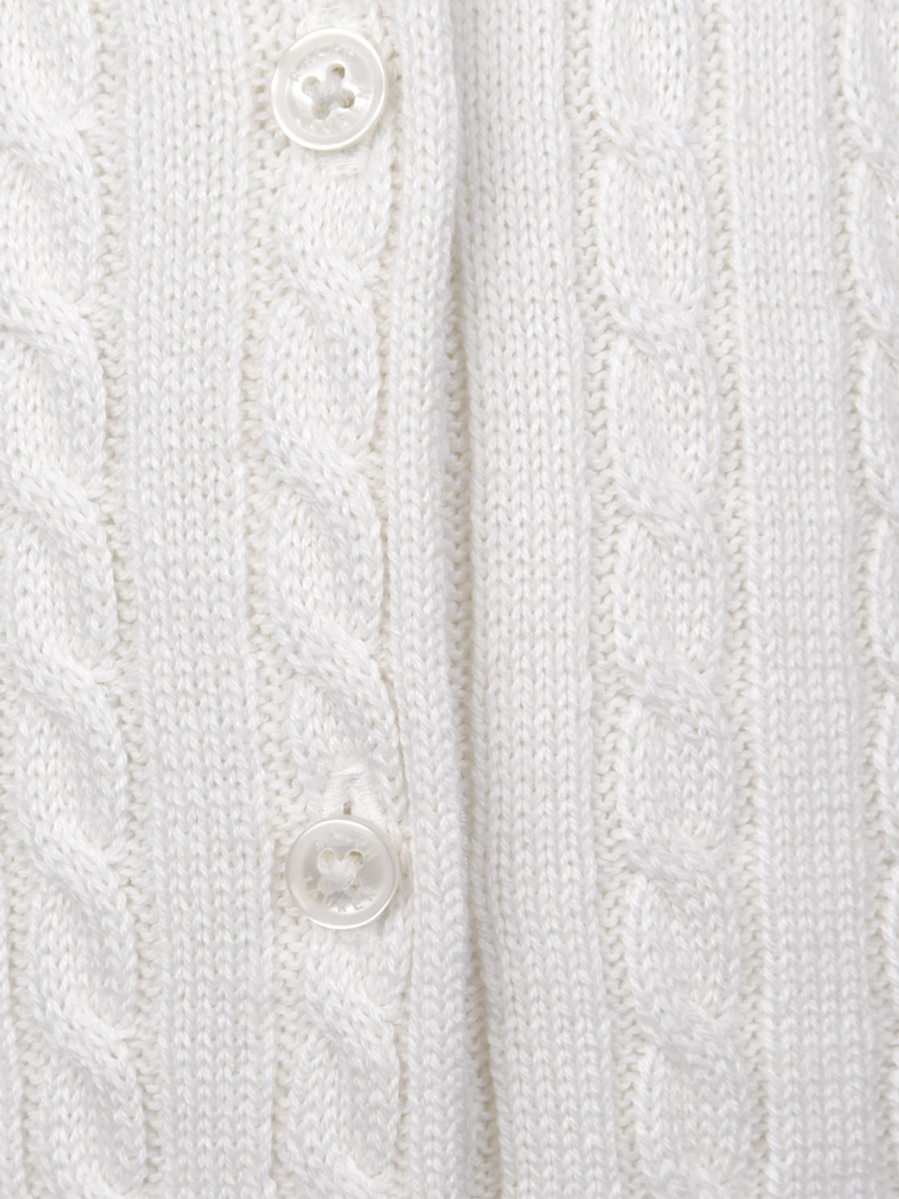 Baby Girls Mini Cable Knit Cardigan in Ivory
