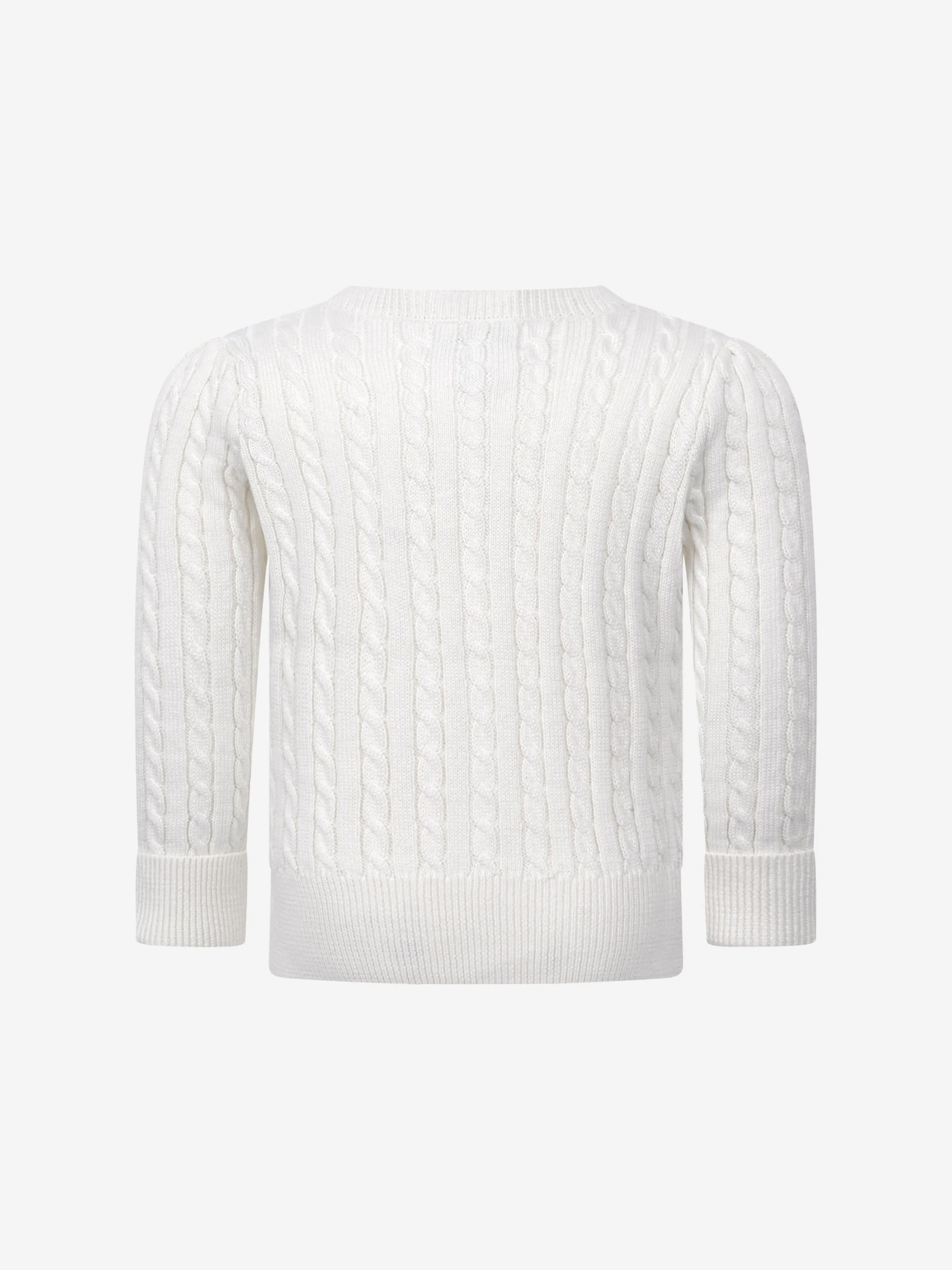 Baby Girls Mini Cable Knit Cardigan in Ivory