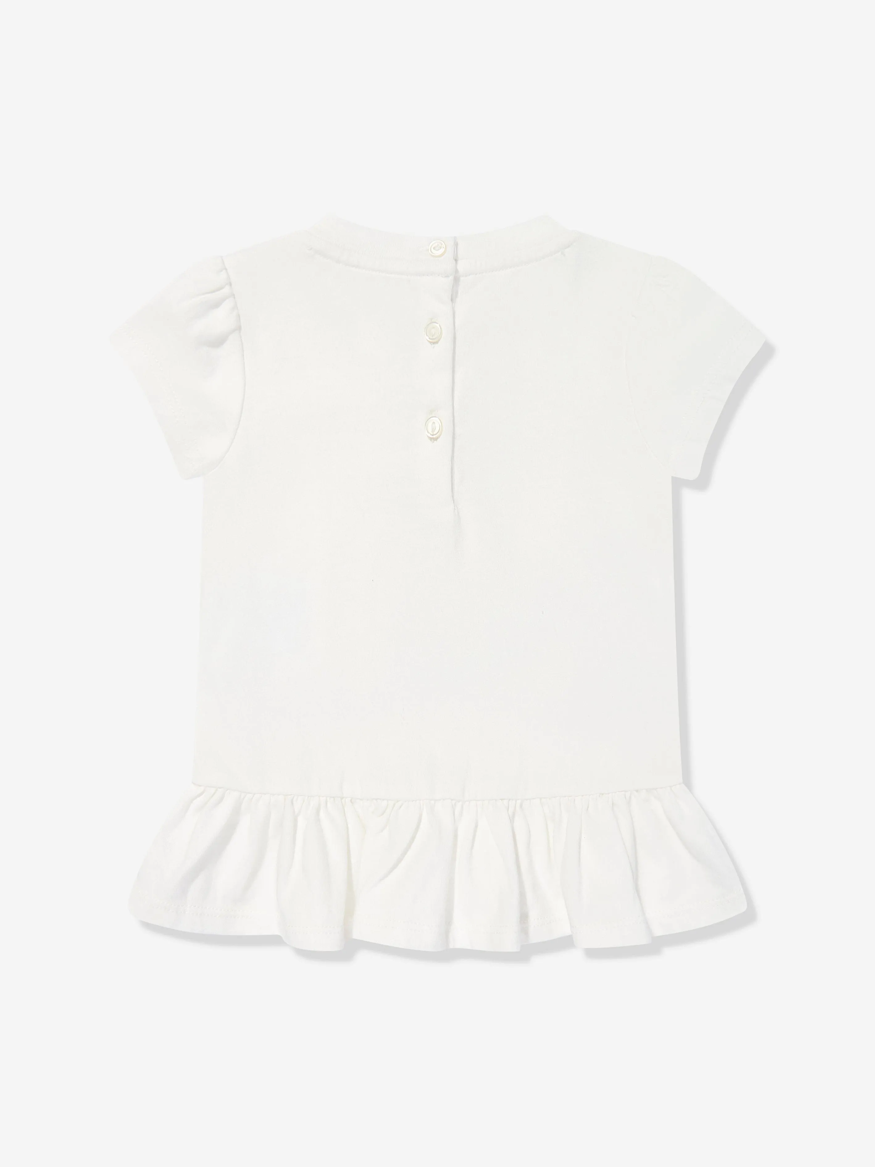 Baby Girls Polo Bear Peplum T-Shirt in White