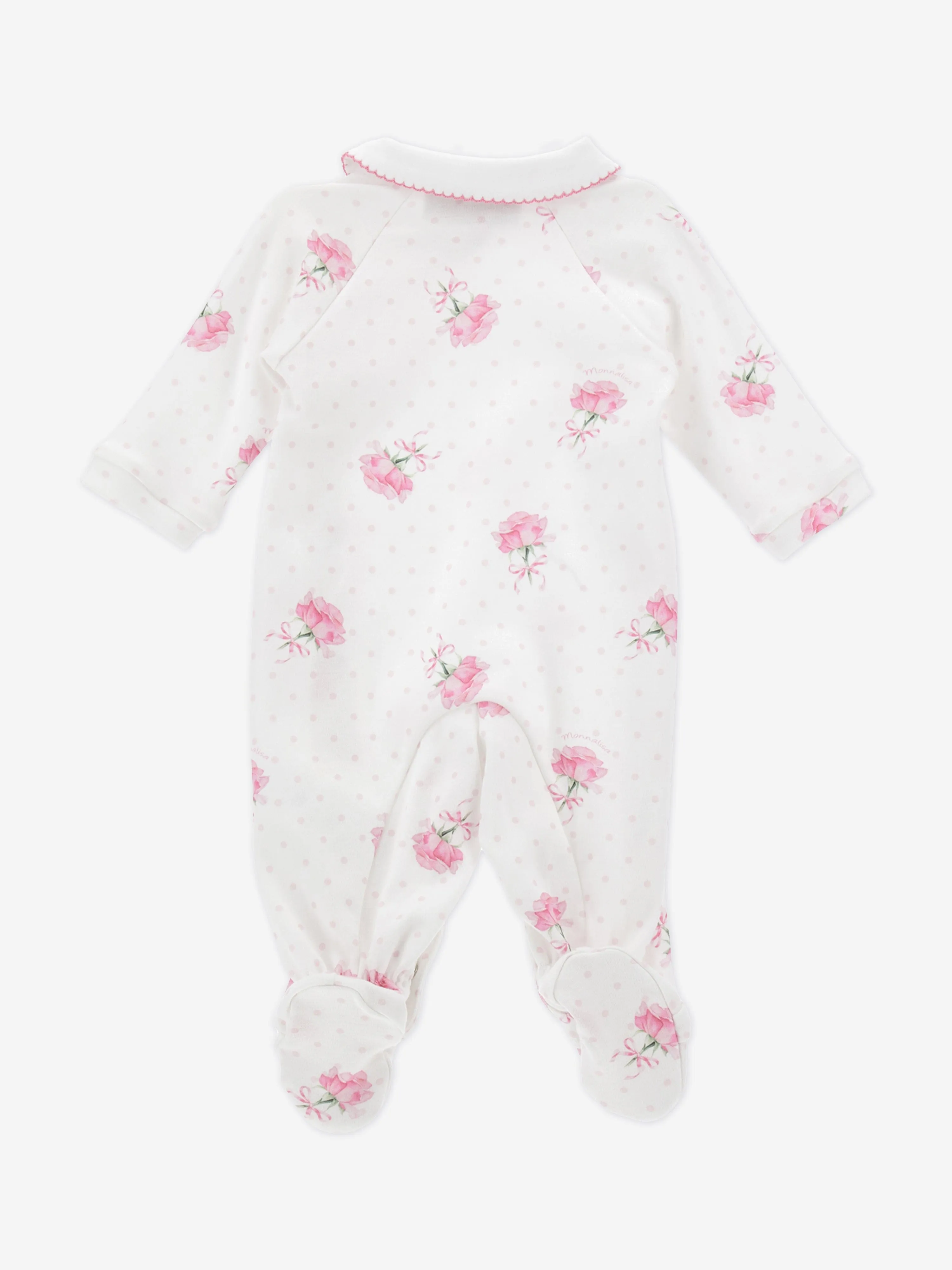 Baby Girls Rose Print Babygrow in White