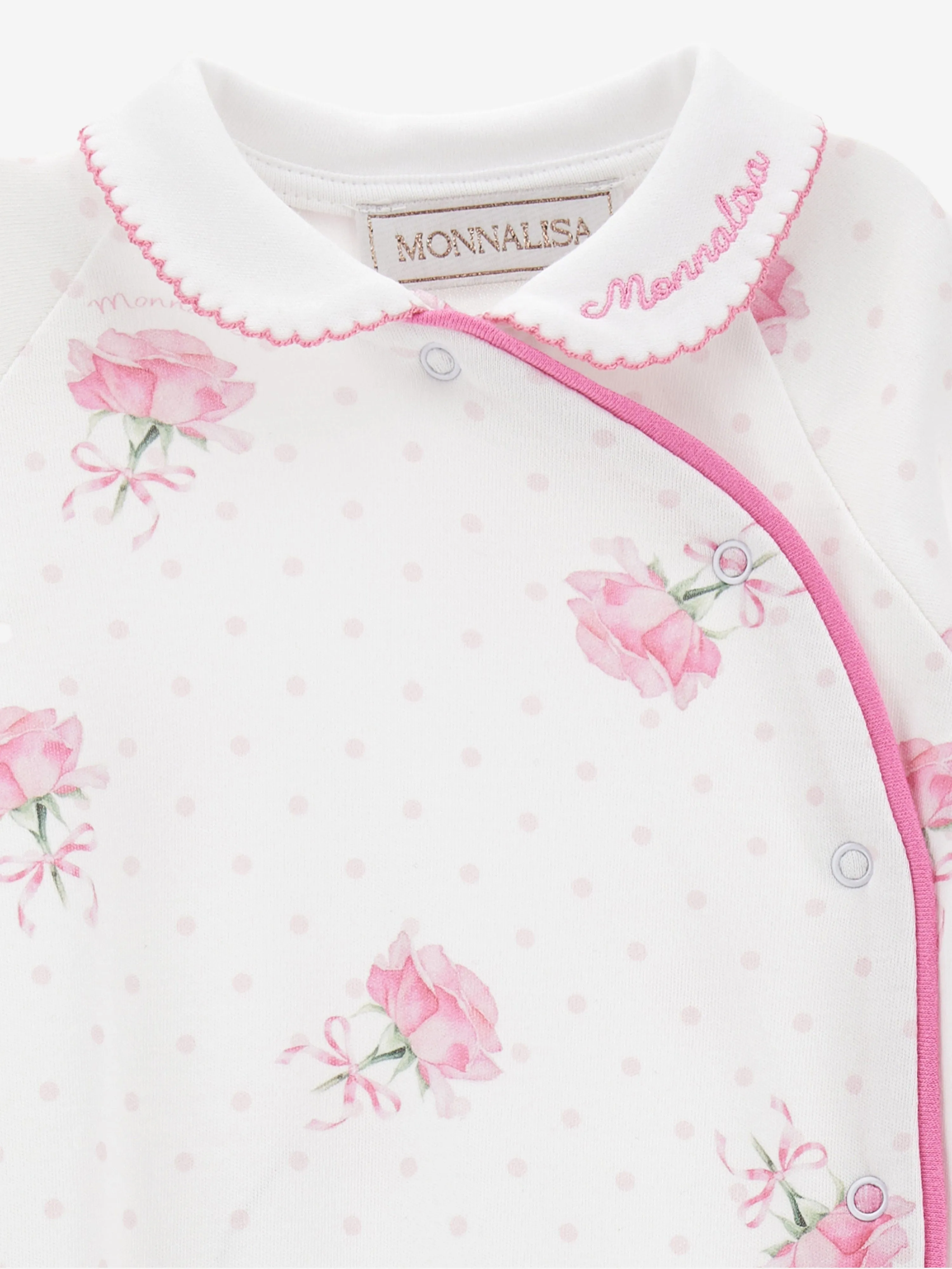 Baby Girls Rose Print Babygrow in White