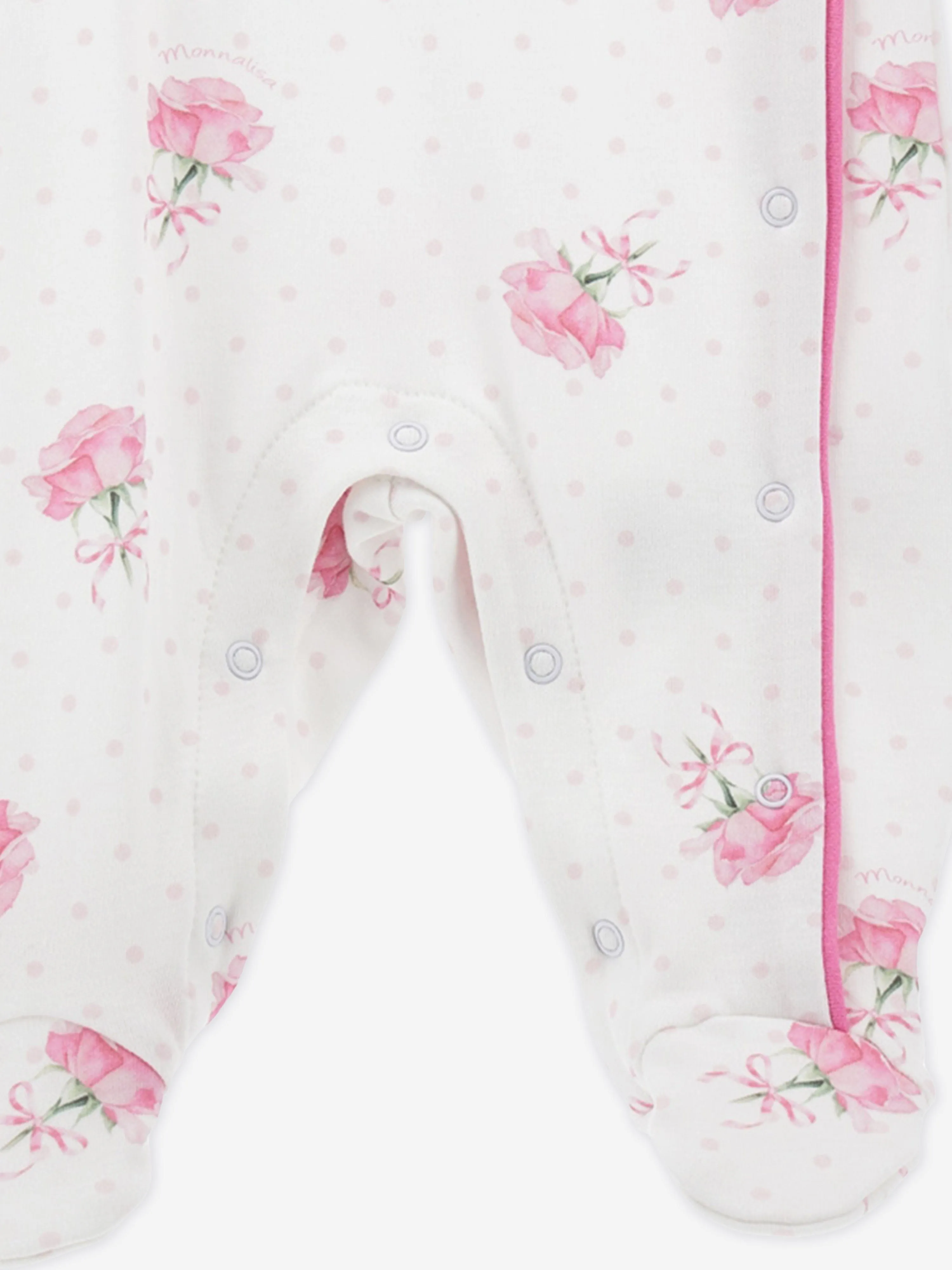 Baby Girls Rose Print Babygrow in White