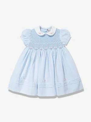Baby Girls Smocked Dress in Blue