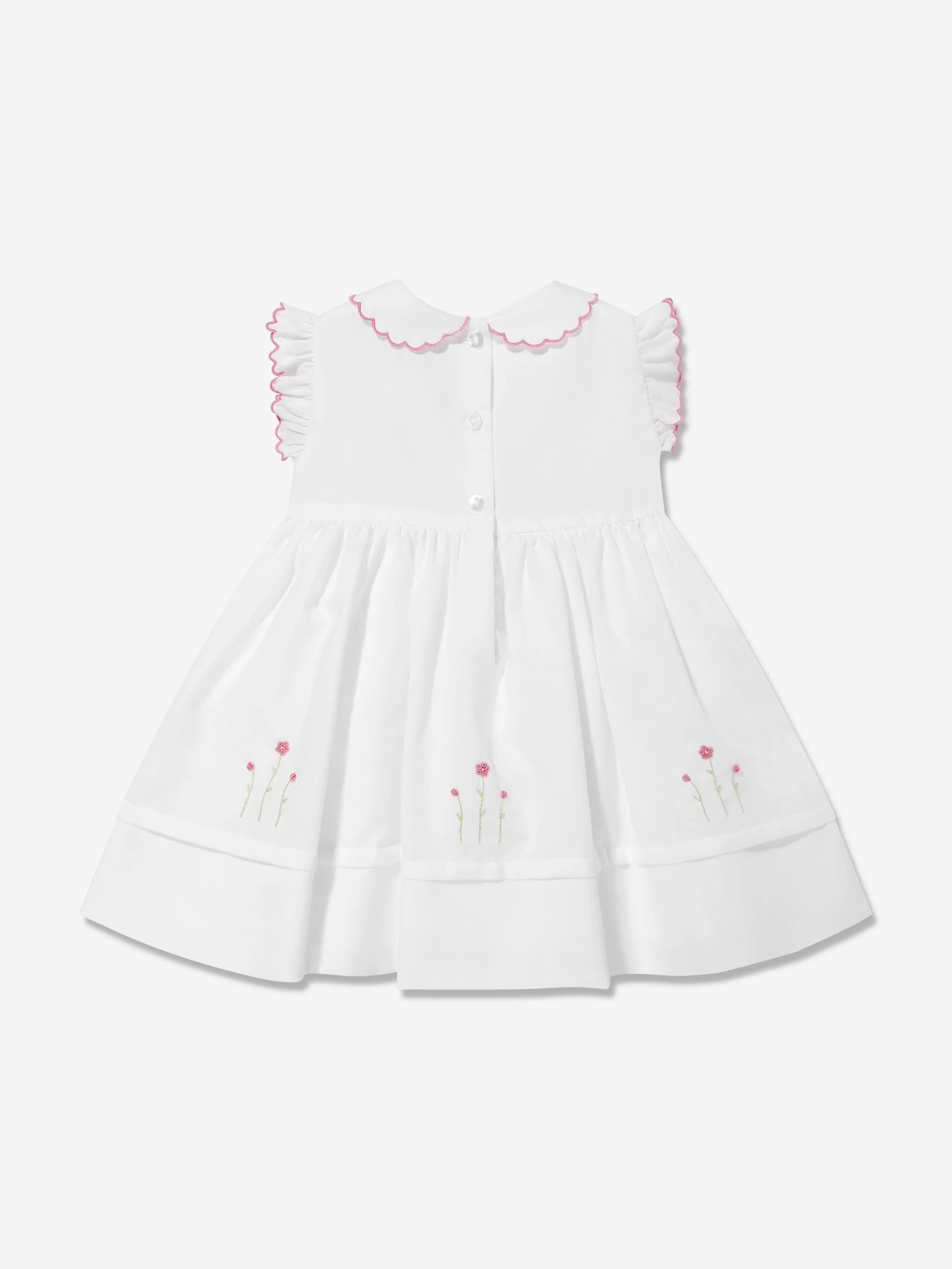 Baby Girls Smocked Dress in White