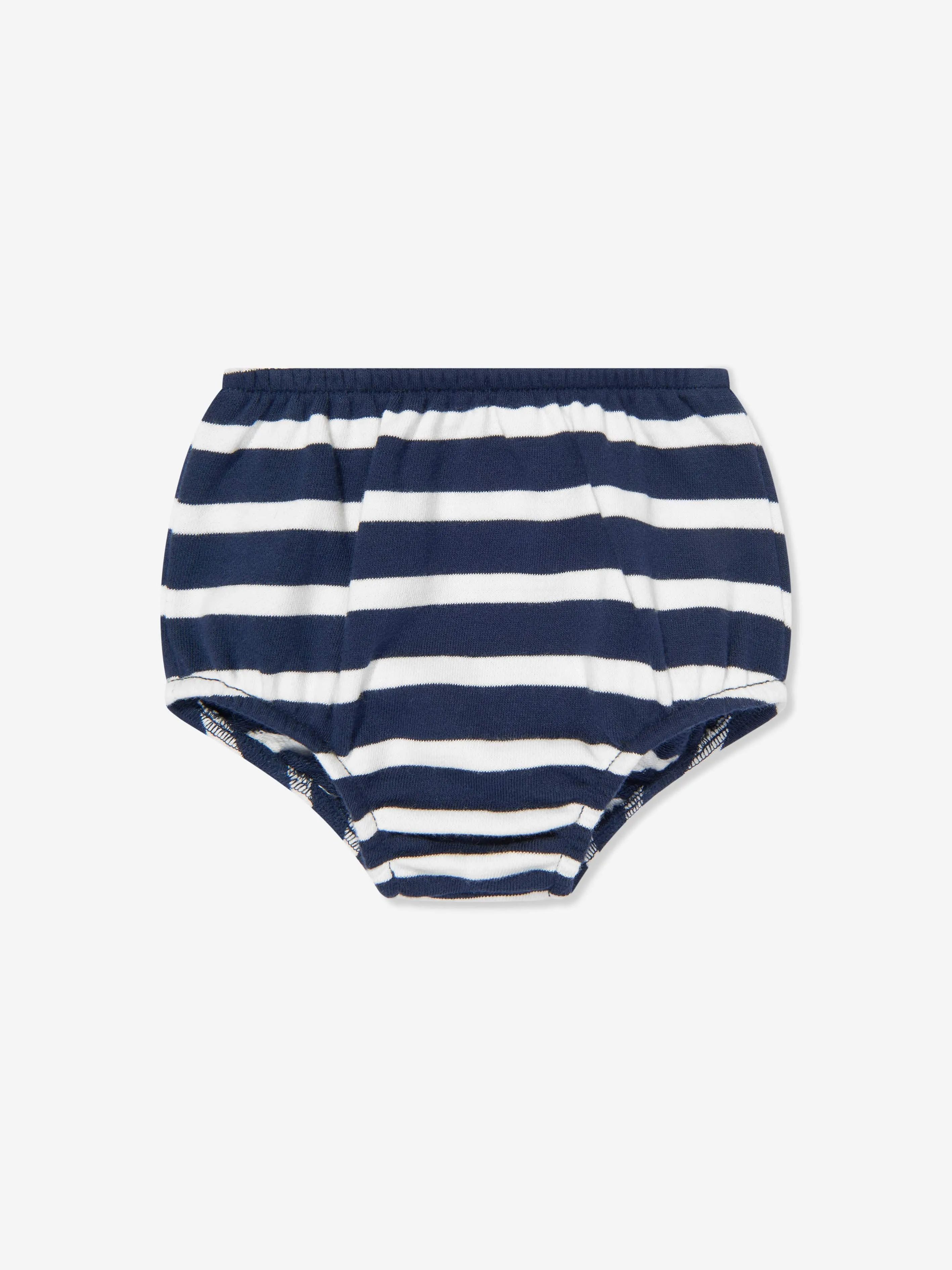 Baby Girls Striped Polo Bear Dress in Navy