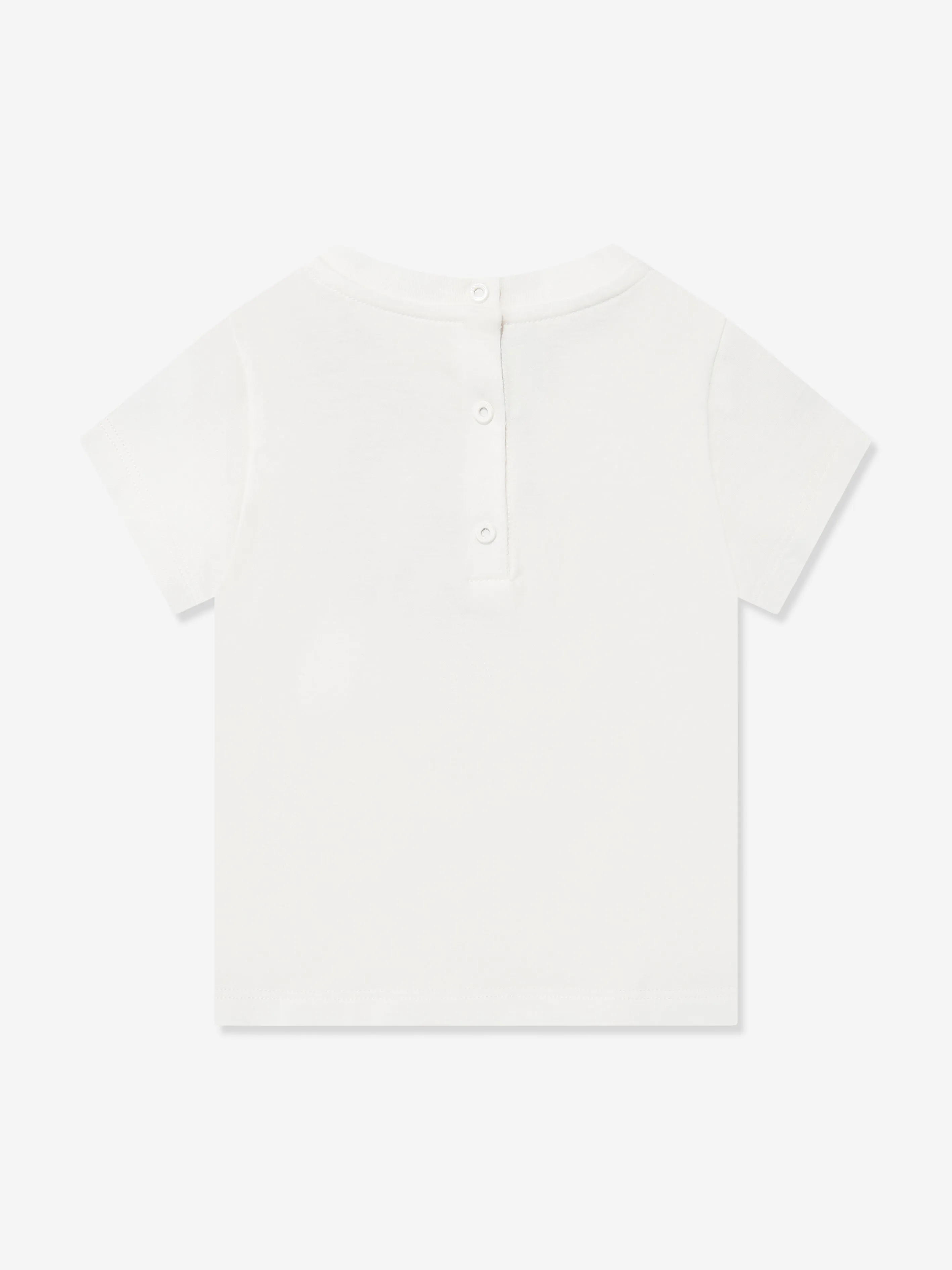 Baby Girls Trompe l'oeil Bow Print T-Shirt in White