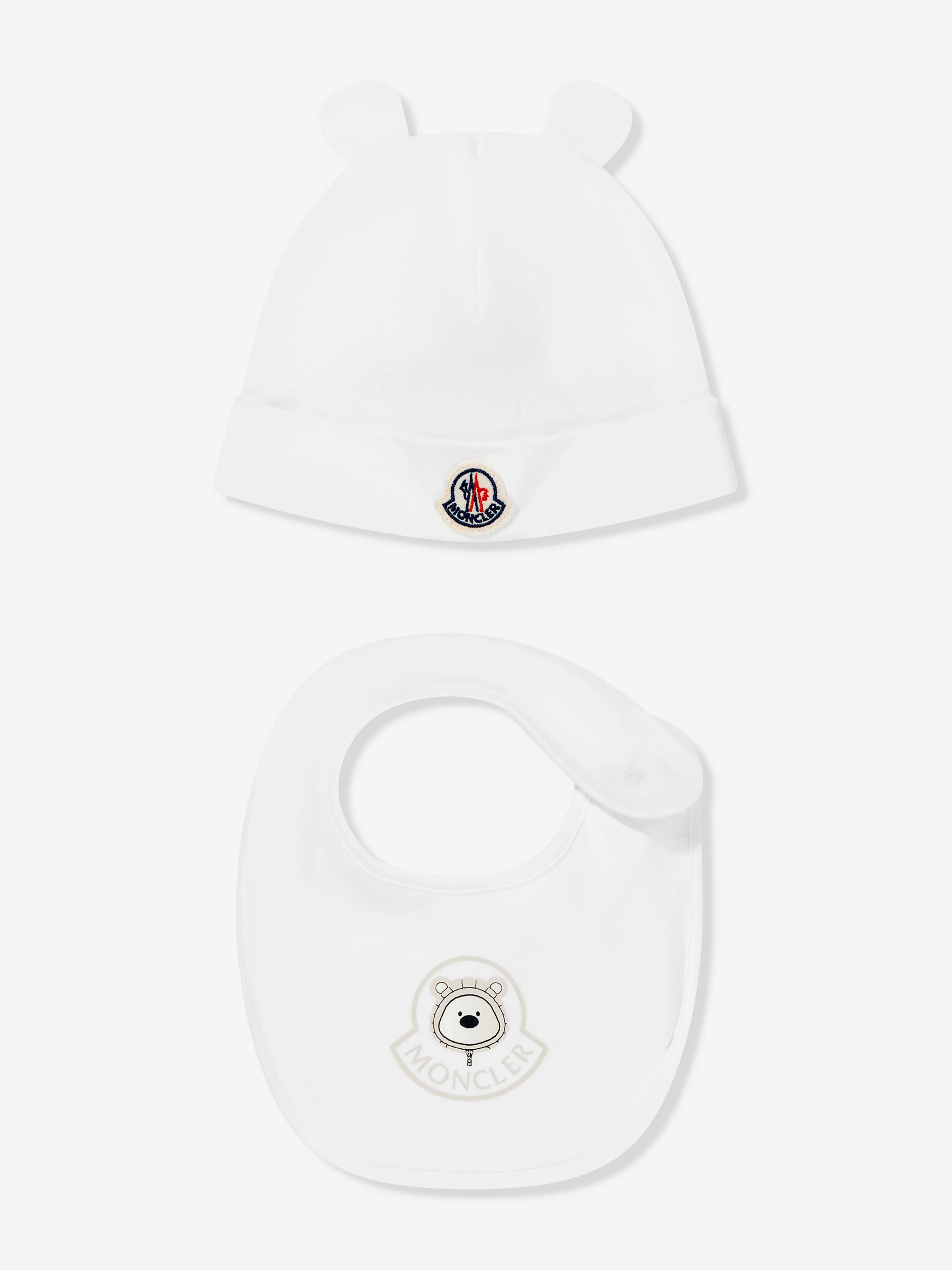 Baby Hat and Bib Set in Ivory