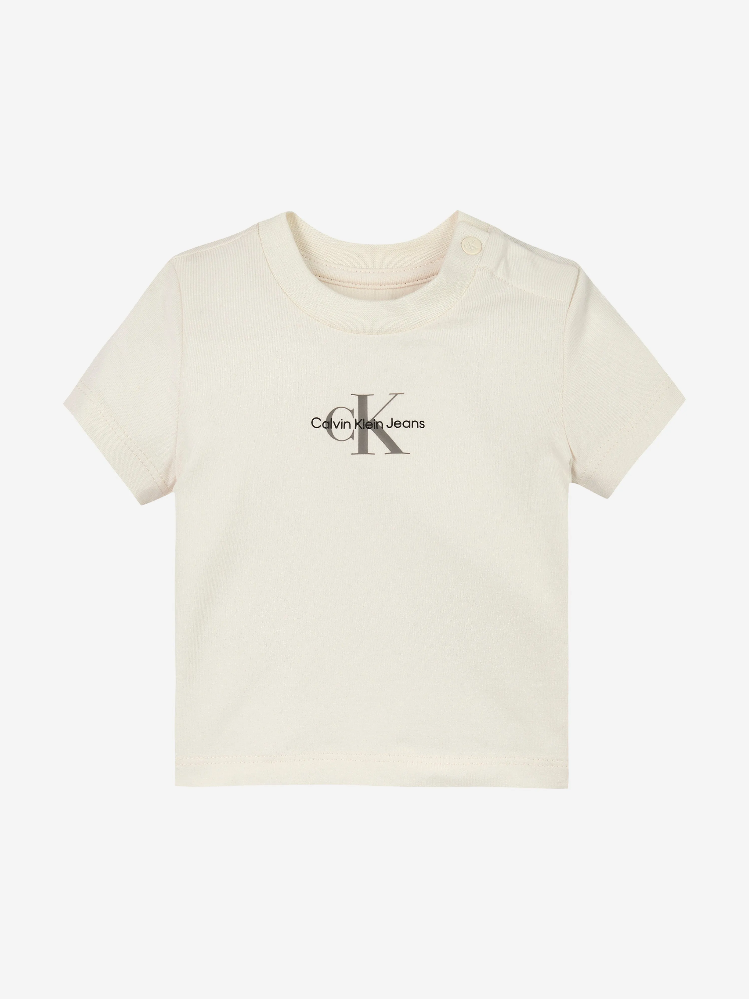 Baby Monogram Logo Short Set in Ivory