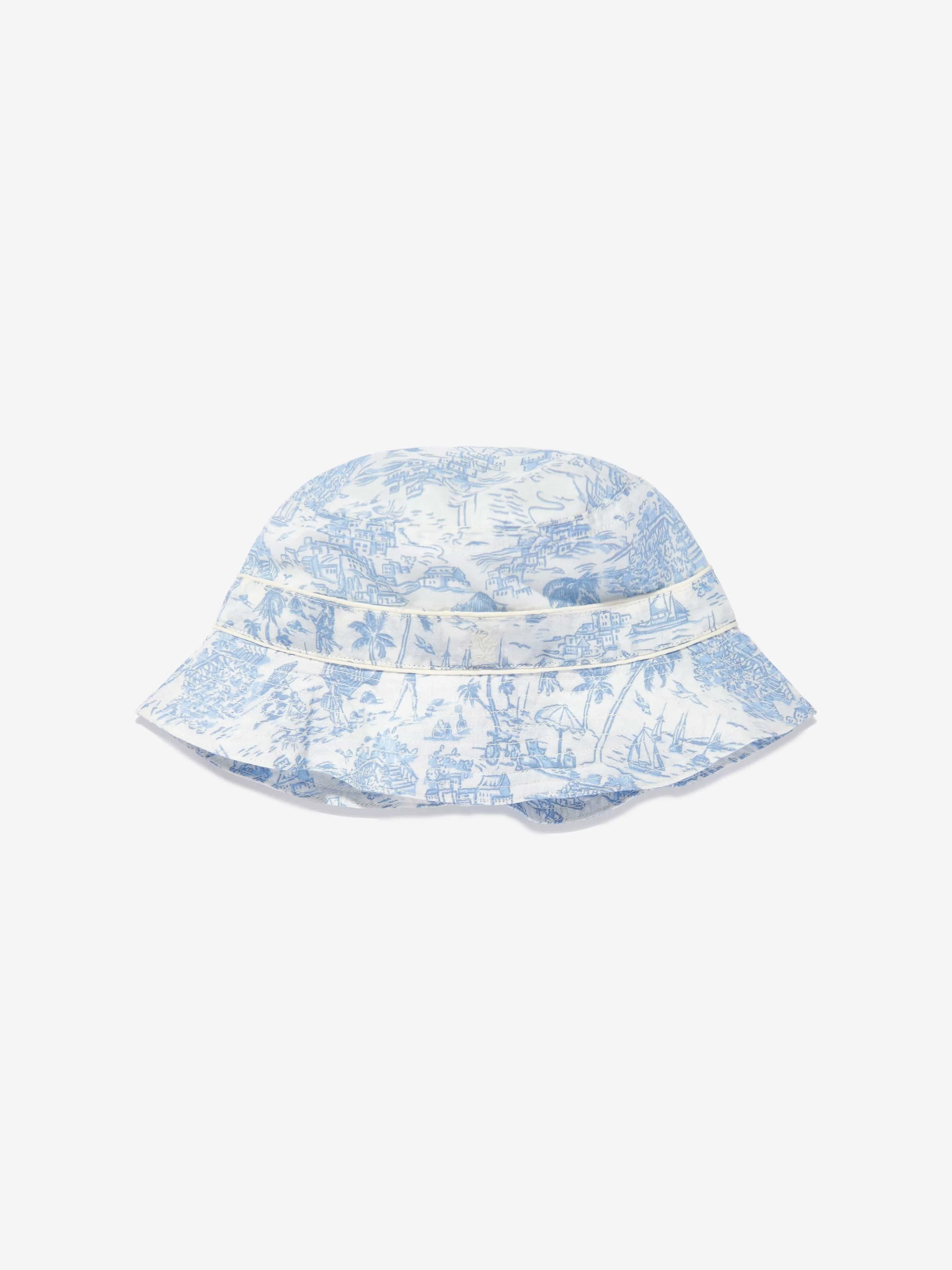 Baby Riviera Toile Romper Set in Blue