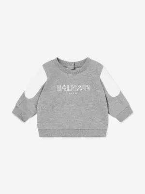 Balmain Baby Boys Logo Sweatshirt in Grey