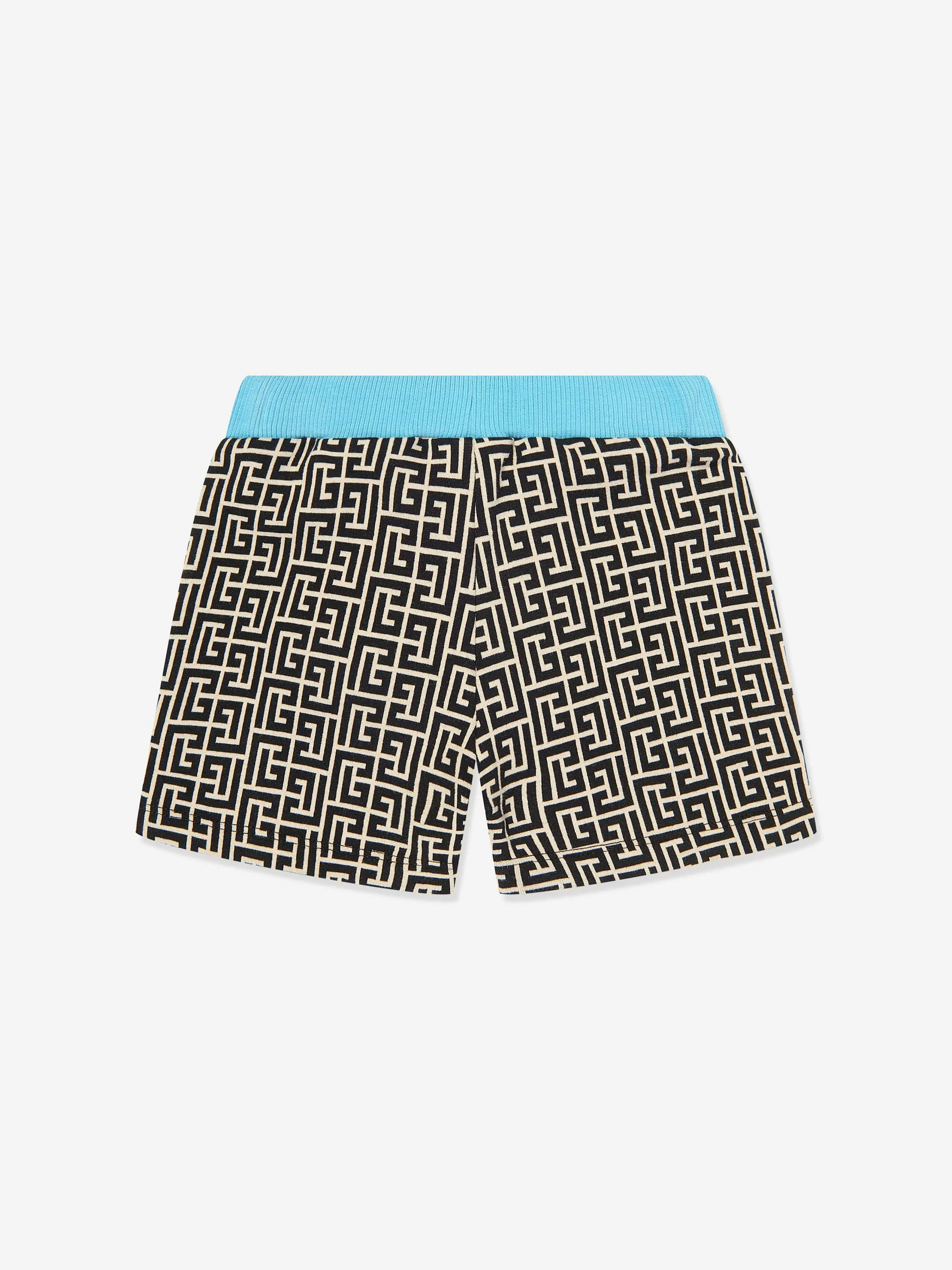 Balmain Baby Boys Mongram Shorts in Multicolour