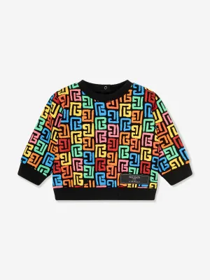 Balmain Baby Boys Monogram Sweatshirt in Black