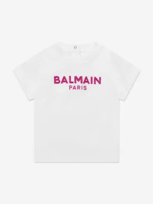 Balmain Baby Logo T-Shirt in White