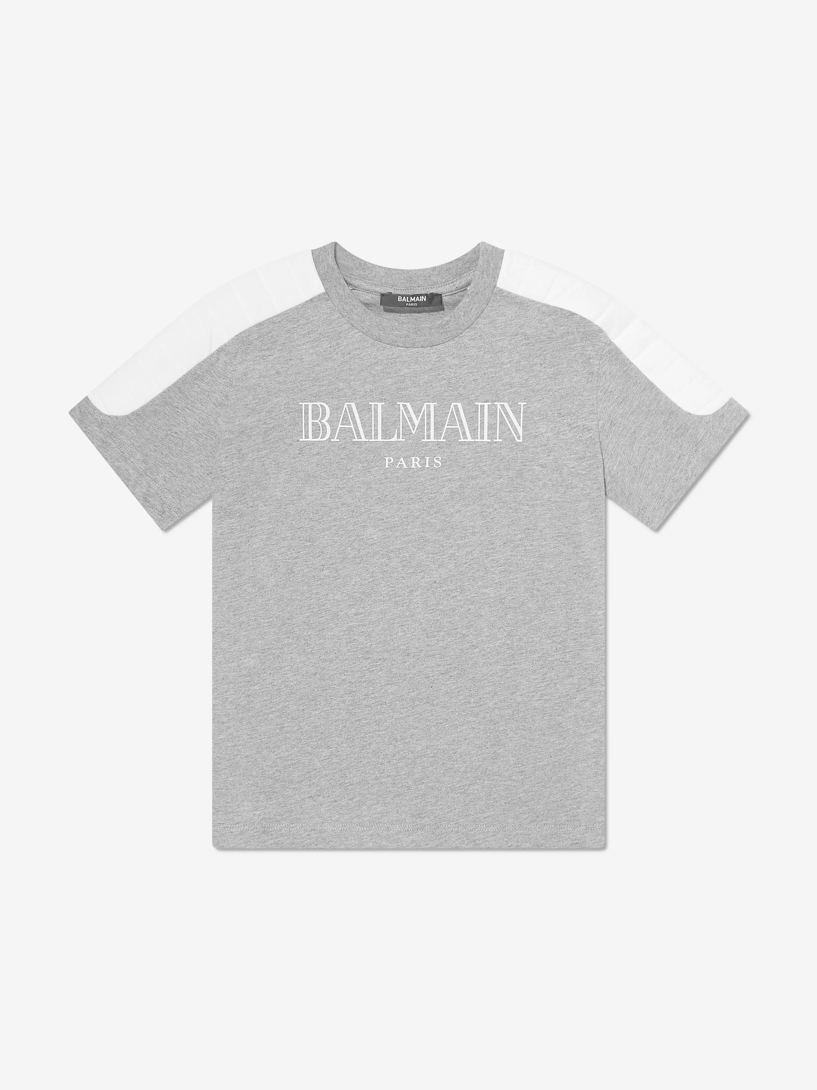 Balmain Boys Logo T-Shirt in Grey