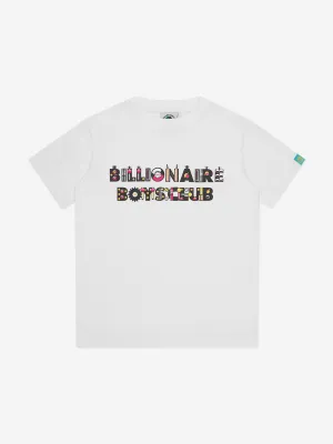 Billionaire Boys Club Kids Robot Text T-Shirt in White
