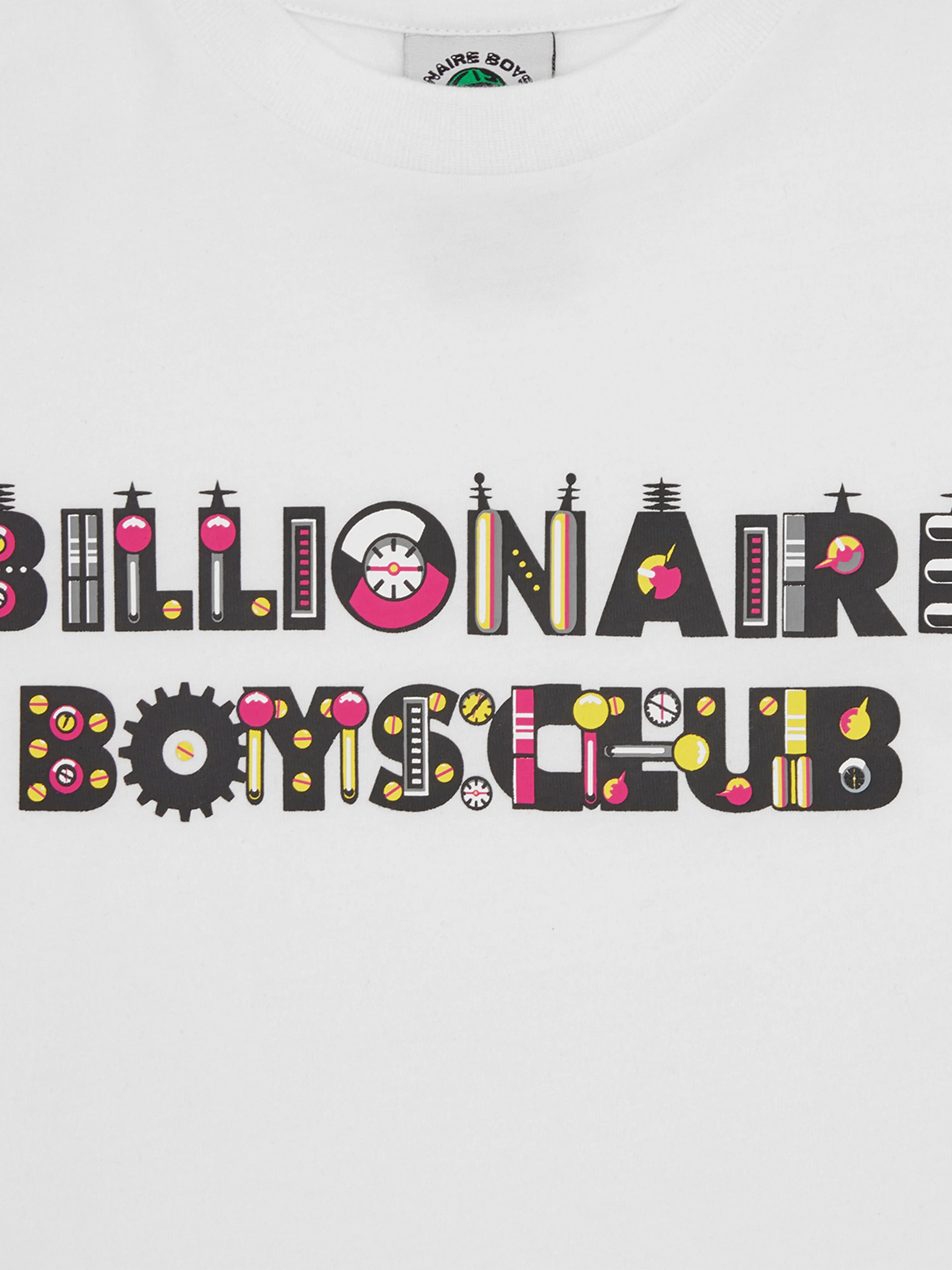 Billionaire Boys Club Kids Robot Text T-Shirt in White