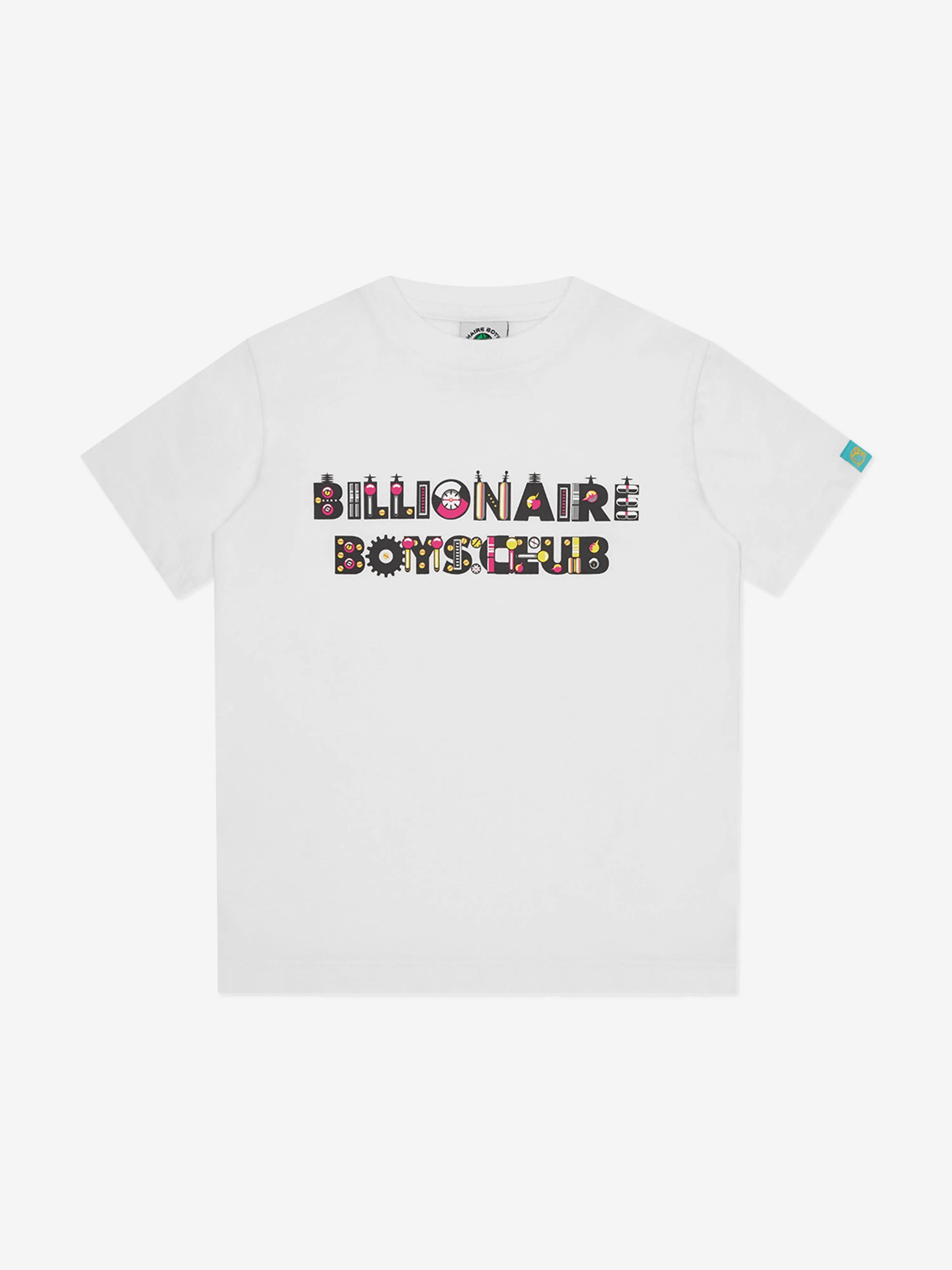 Billionaire Boys Club Kids Robot Text T-Shirt in White