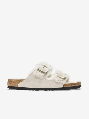 BIRKENSTOCK Arizona Shearling Suede Sandals in White