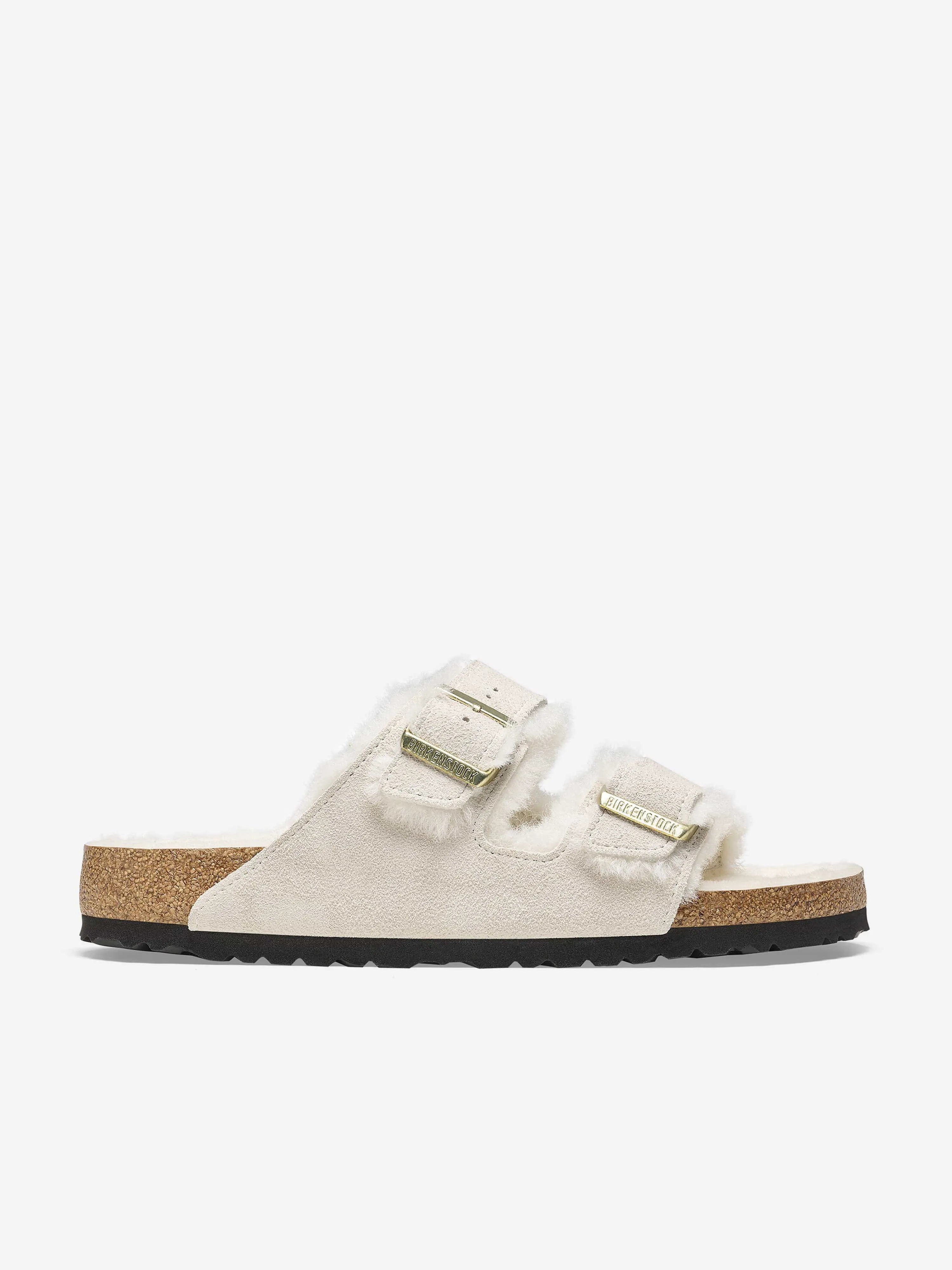 BIRKENSTOCK Arizona Shearling Suede Sandals in White