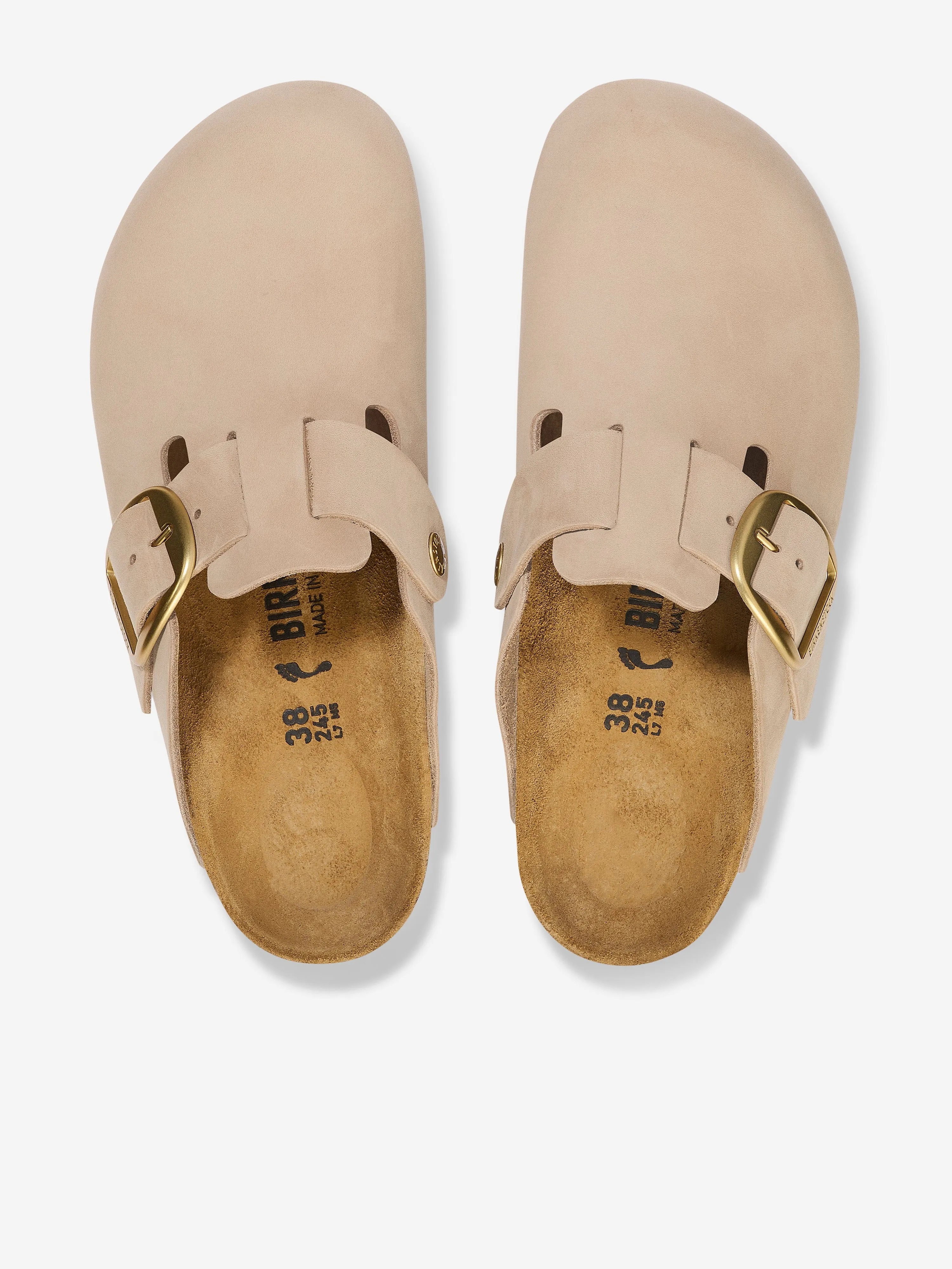 BIRKENSTOCK Boston Big Buckle Clogs in Beige