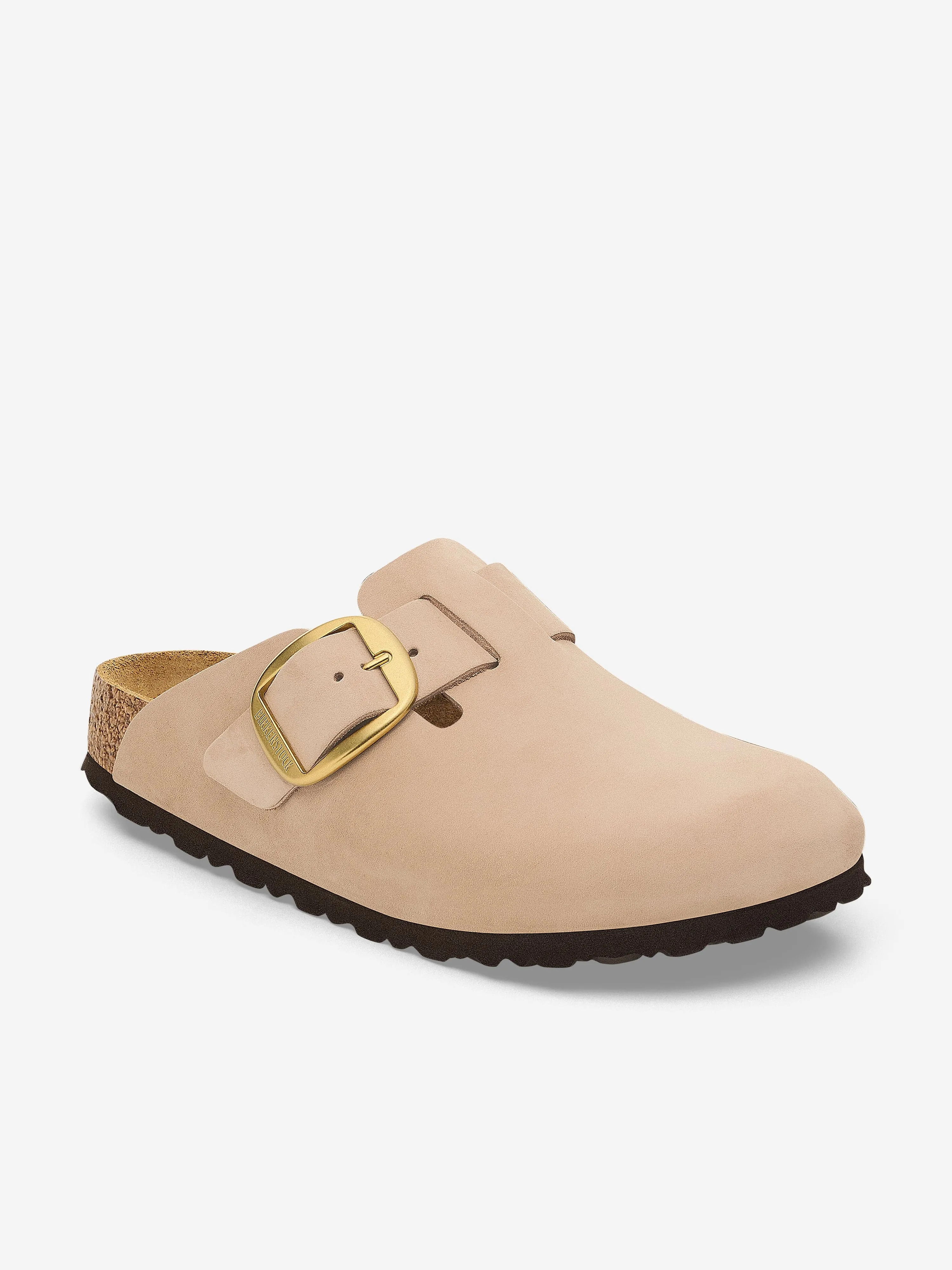 BIRKENSTOCK Boston Big Buckle Clogs in Beige