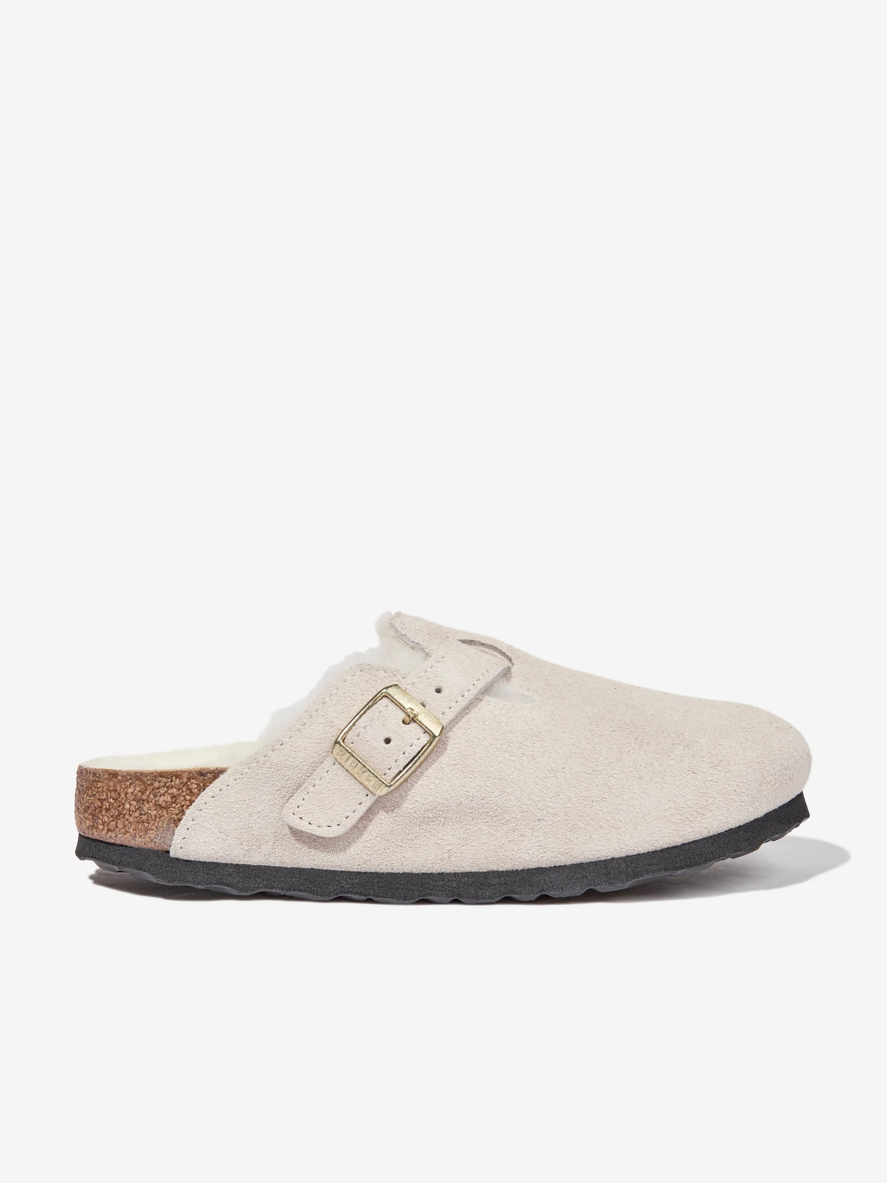 BIRKENSTOCK Boston Shearling Suede Clogs in White