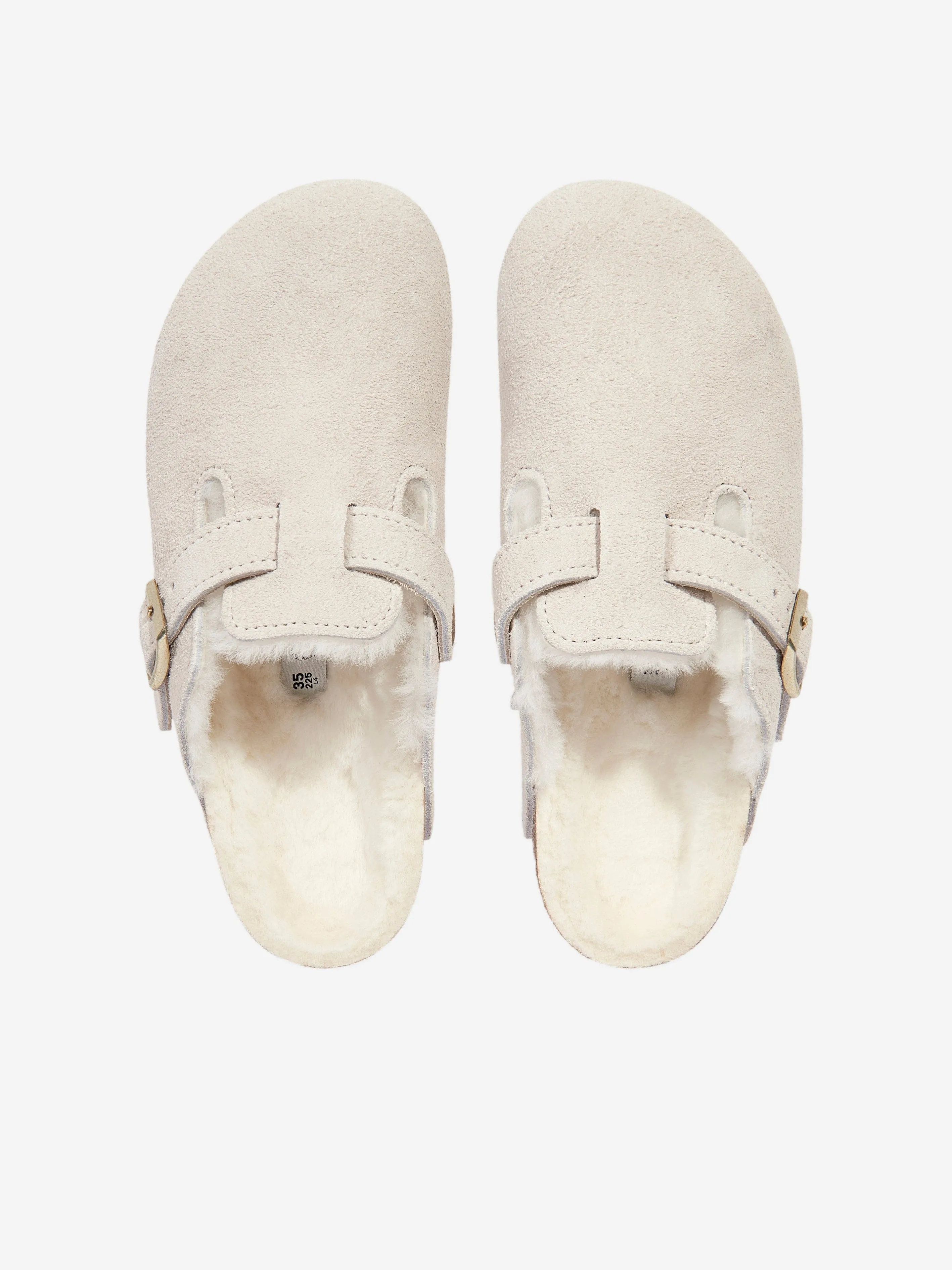 BIRKENSTOCK Boston Shearling Suede Clogs in White