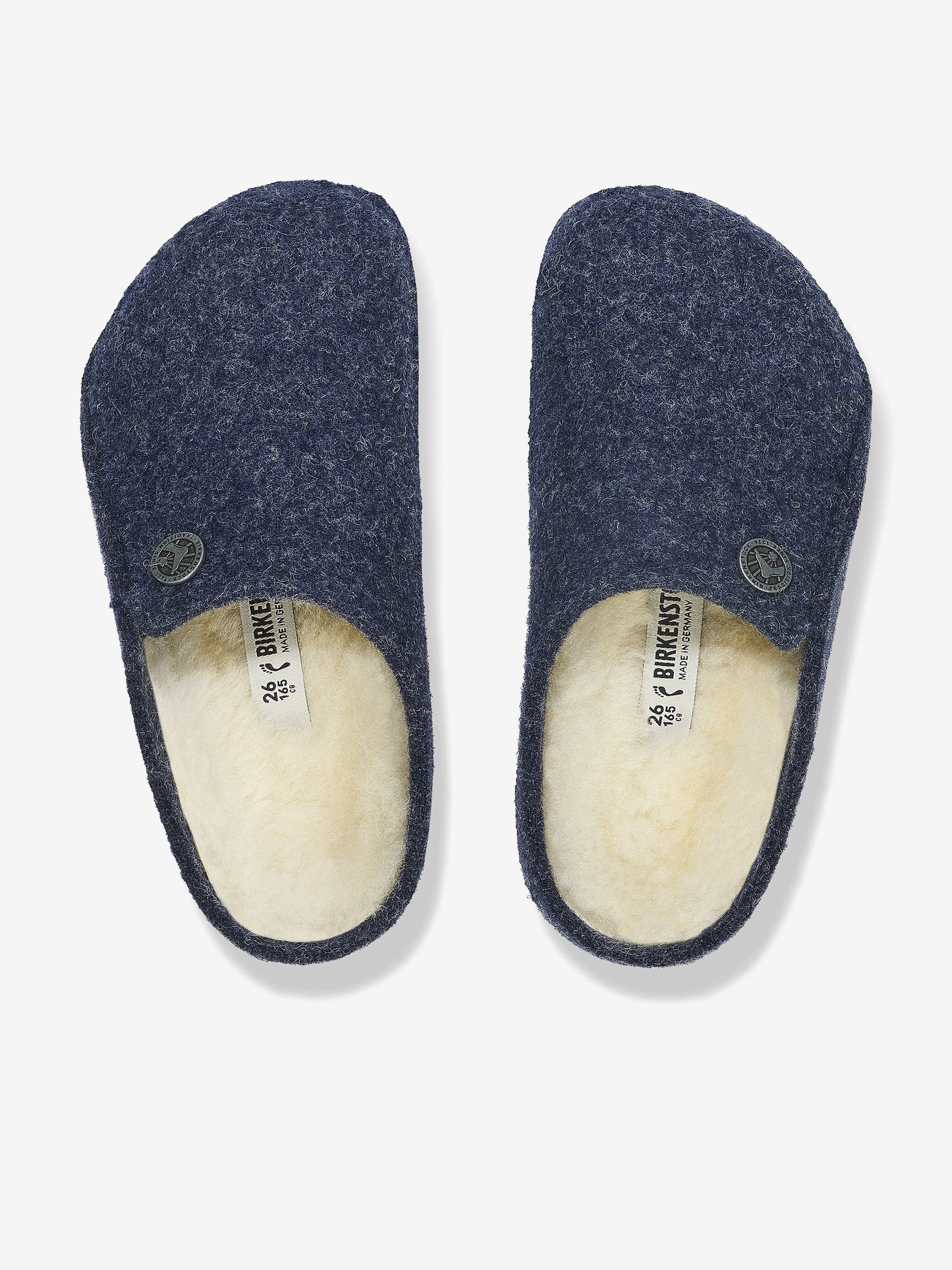 BIRKENSTOCK Boys Zermatt Shearling Slippers in Navy