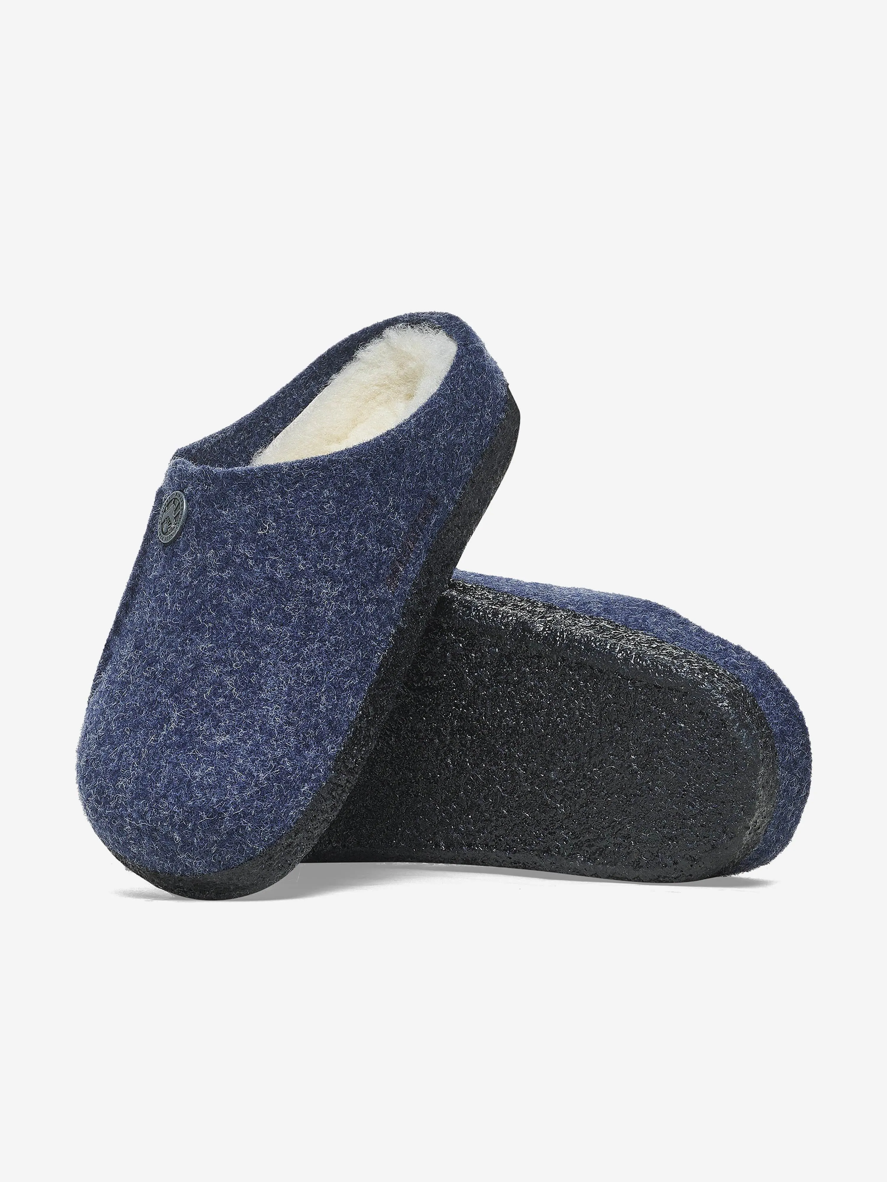 BIRKENSTOCK Boys Zermatt Shearling Slippers in Navy