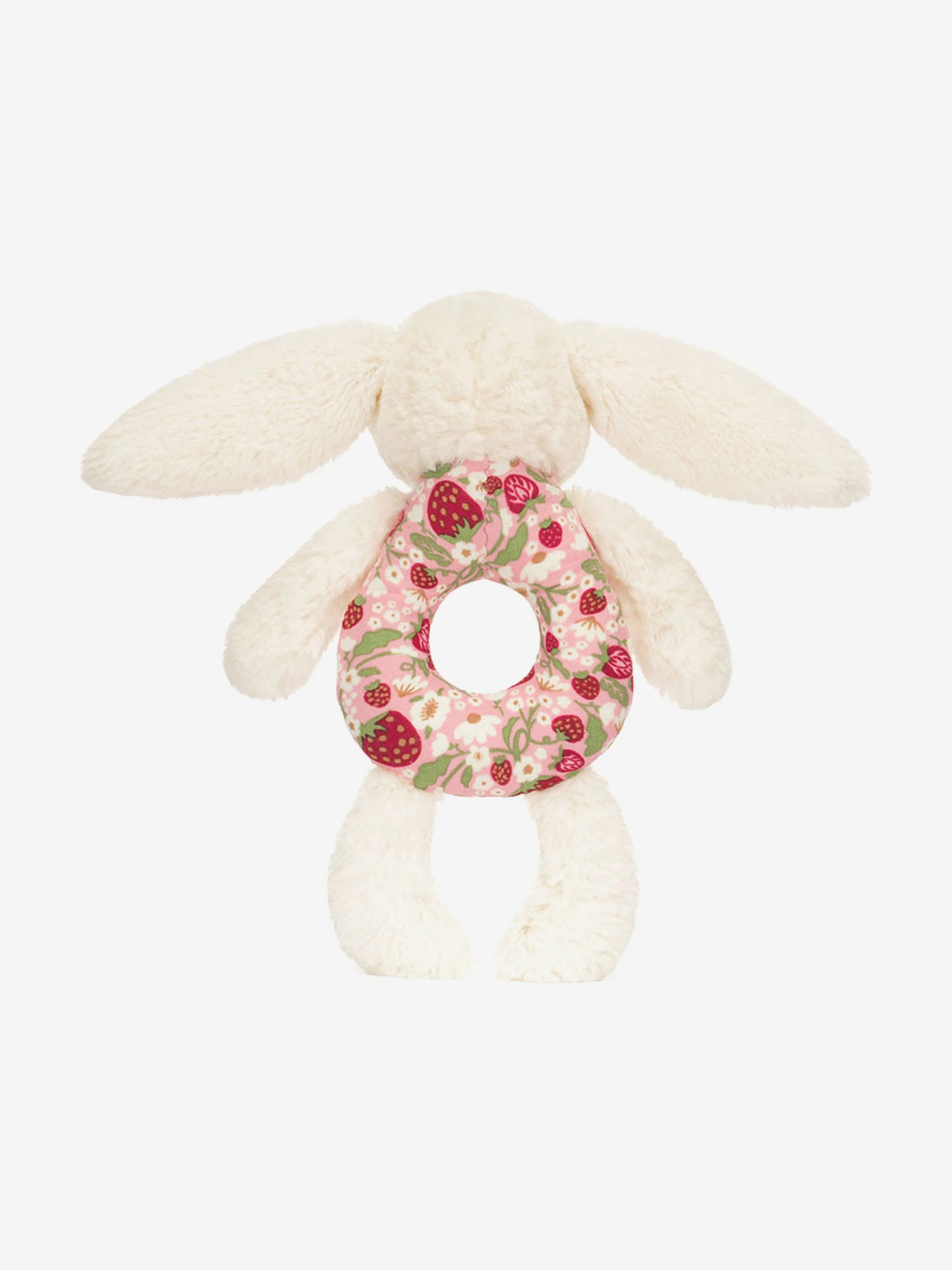Blossom Cream Bunny 'Berry' Ring Rattle in Ivory (18cm)