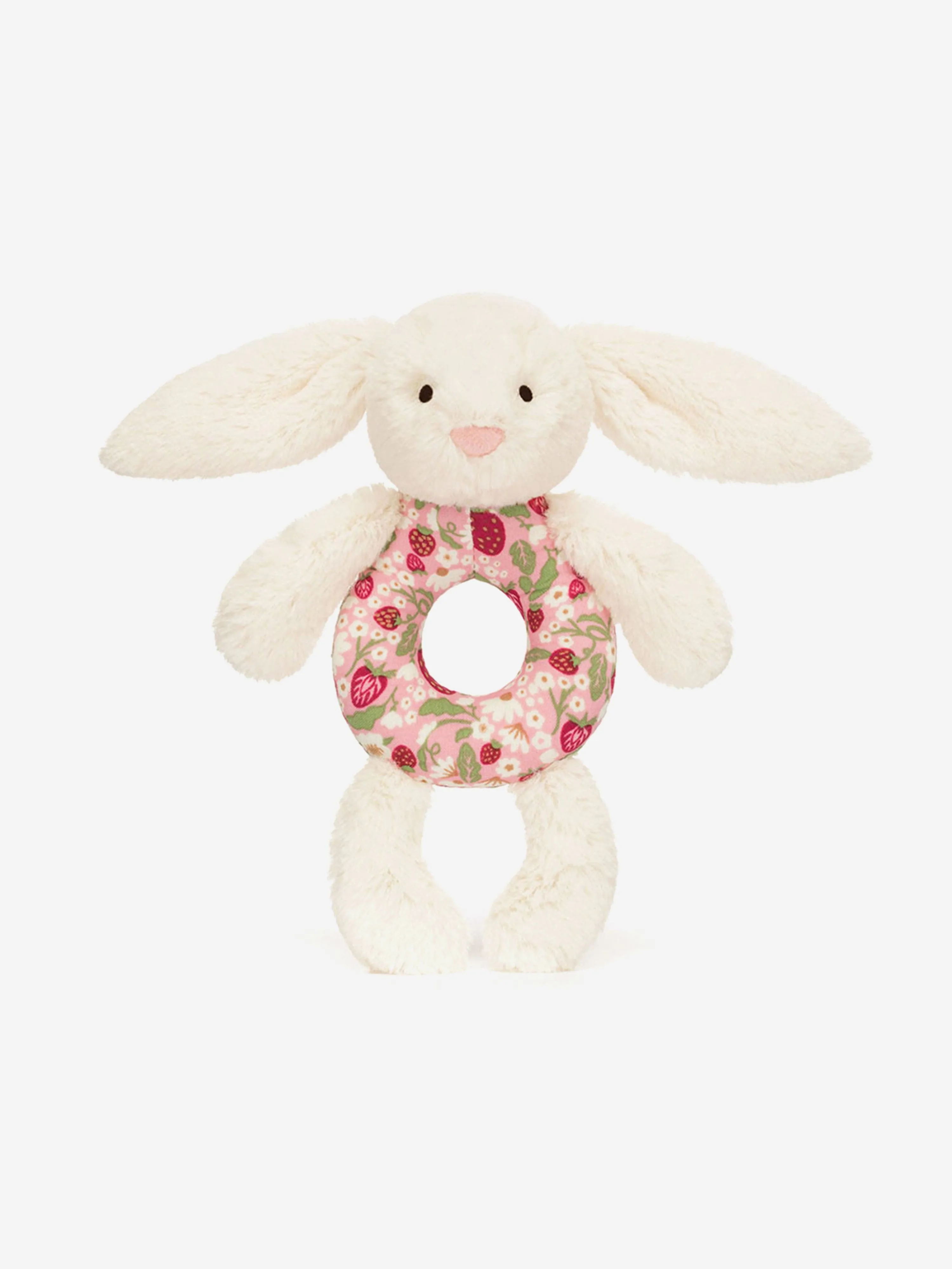 Blossom Cream Bunny 'Berry' Ring Rattle in Ivory (18cm)