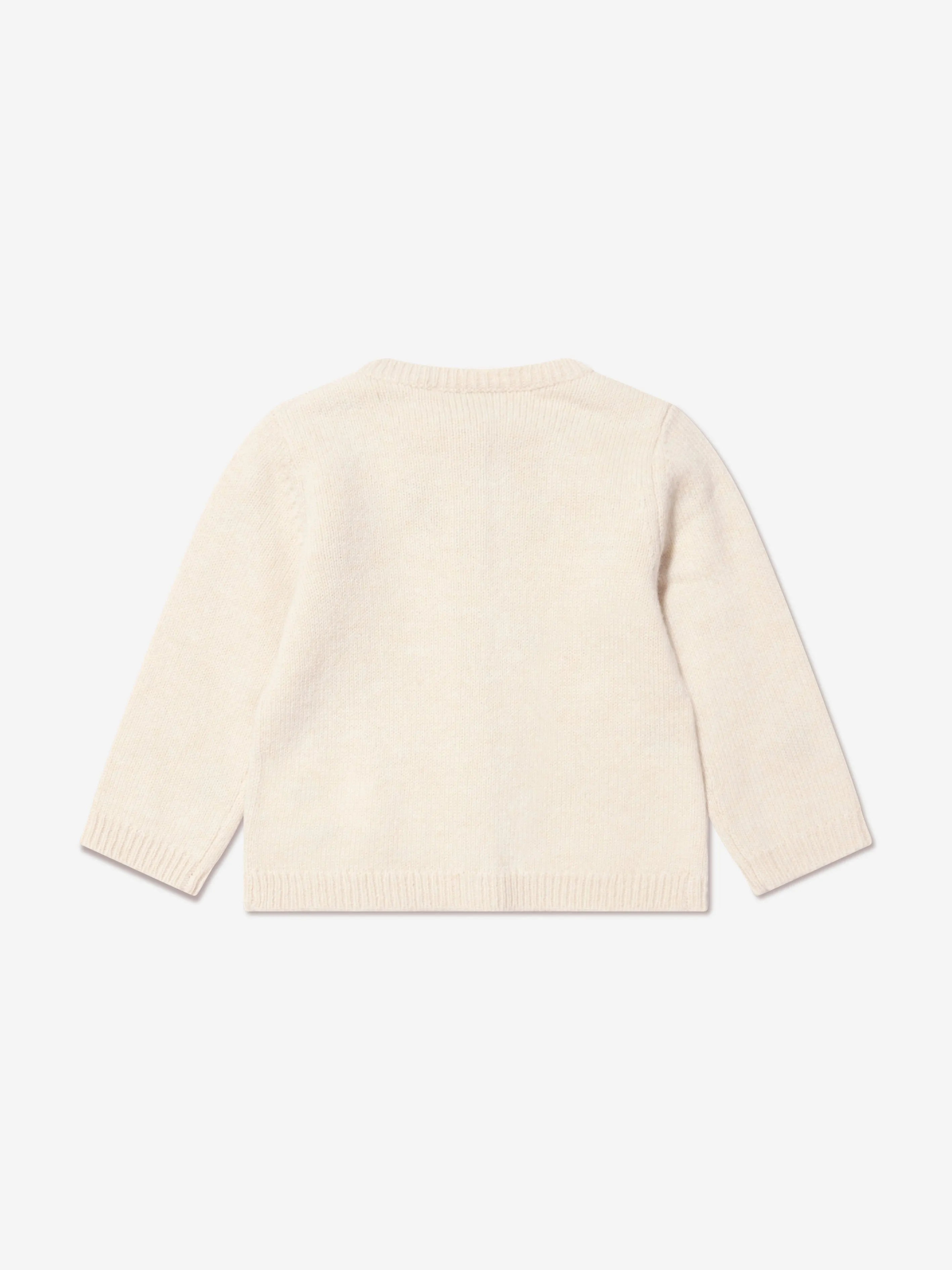 Bonpoint Baby Girls Telnie Wool Cardigan in Ivory