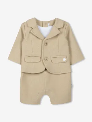 BOSS Baby Boys 3-in-1 Short Suit Coverall in Beige