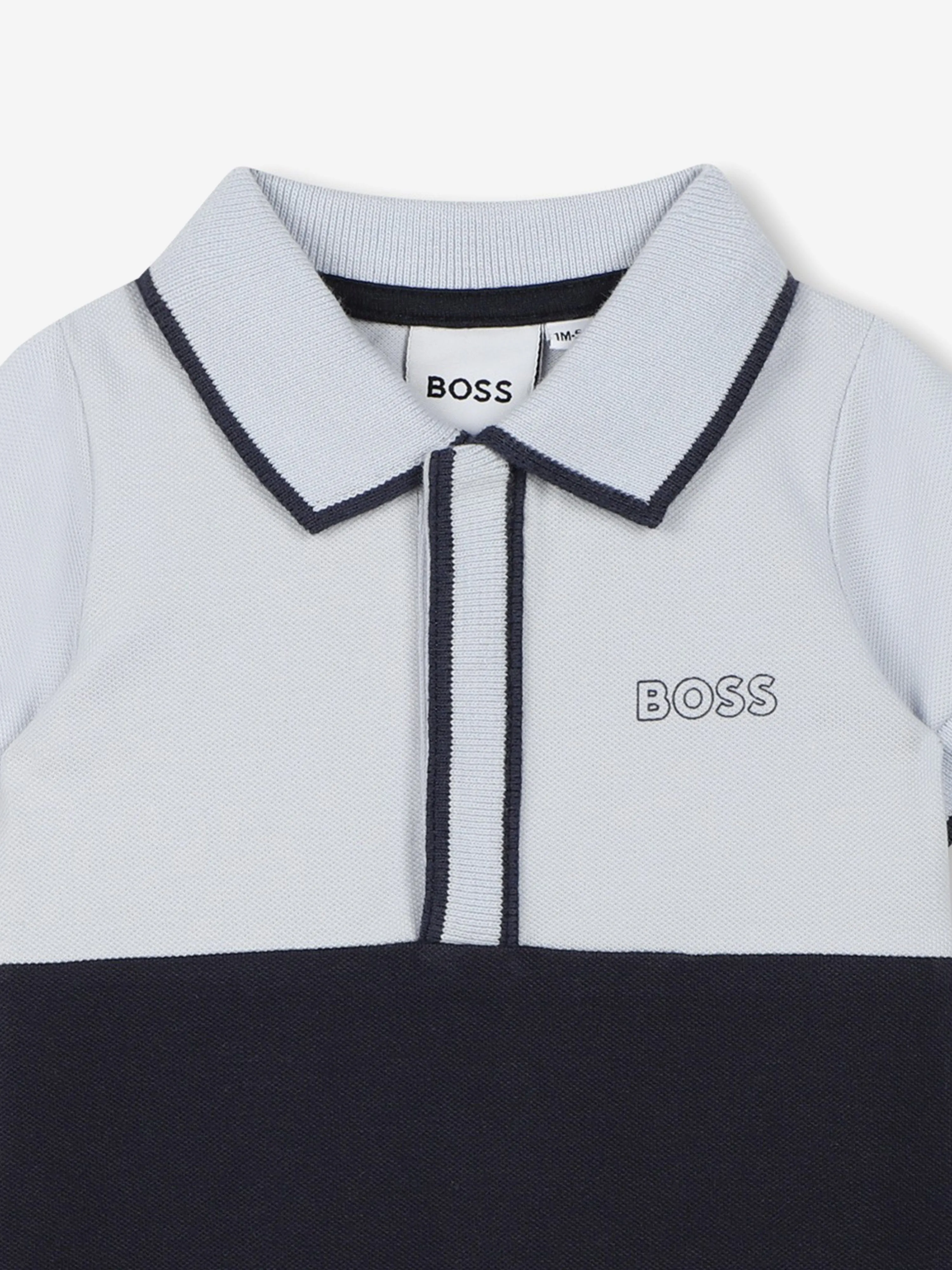 BOSS Baby Boys Logo Print Romper in Navy