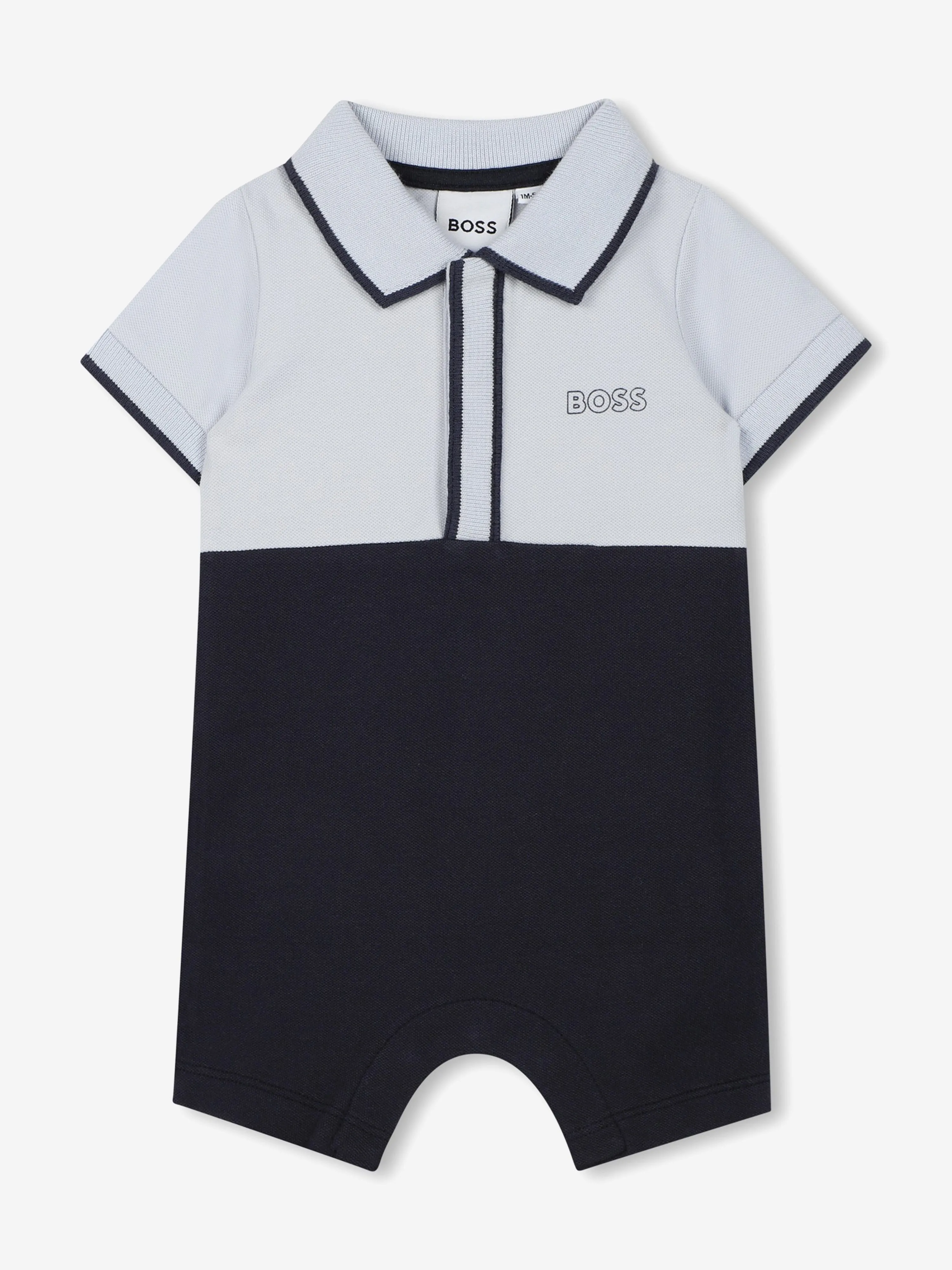 BOSS Baby Boys Logo Print Romper in Navy