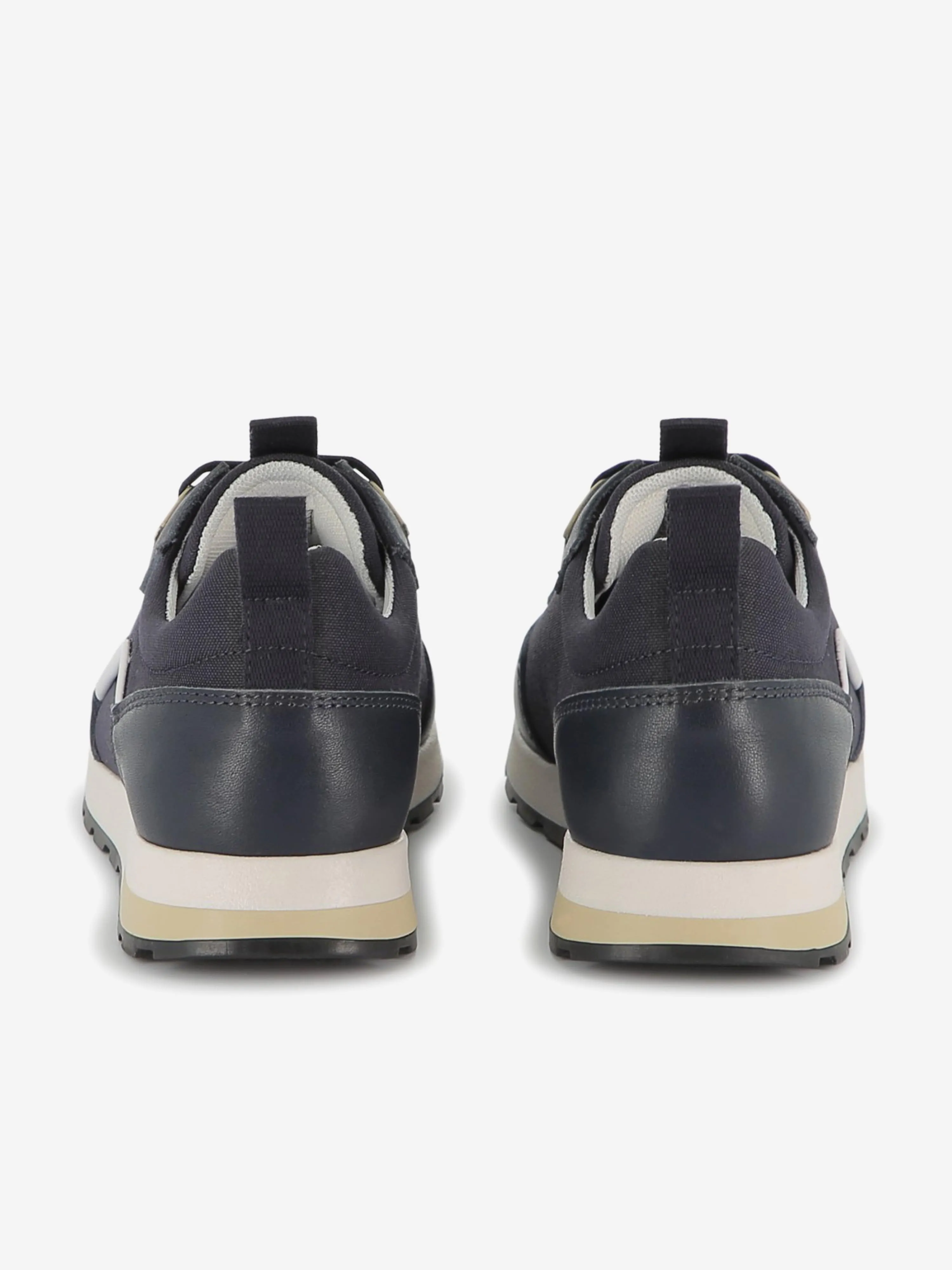 BOSS Boys Lace Up Logo Trainers in Navy