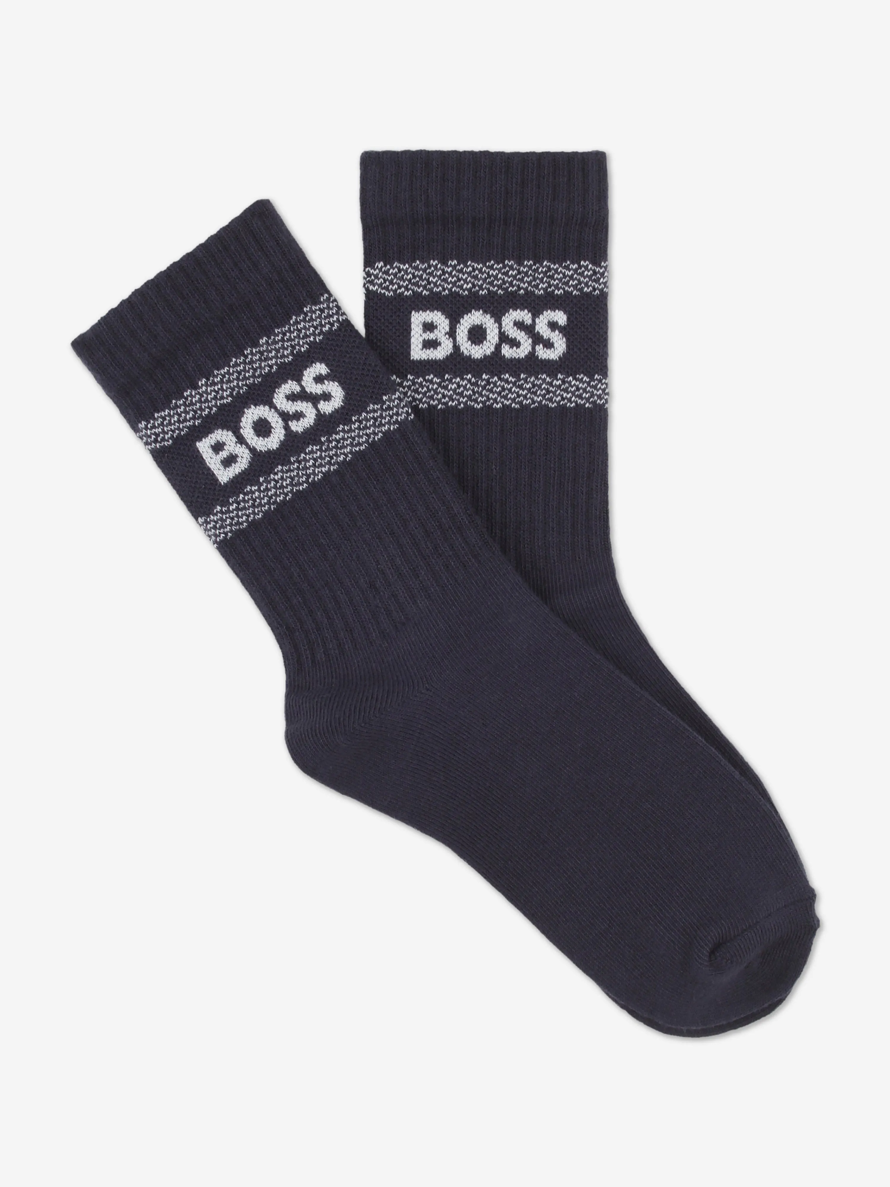 BOSS Boys Logo Socks Set (2 Pairs) in Navy