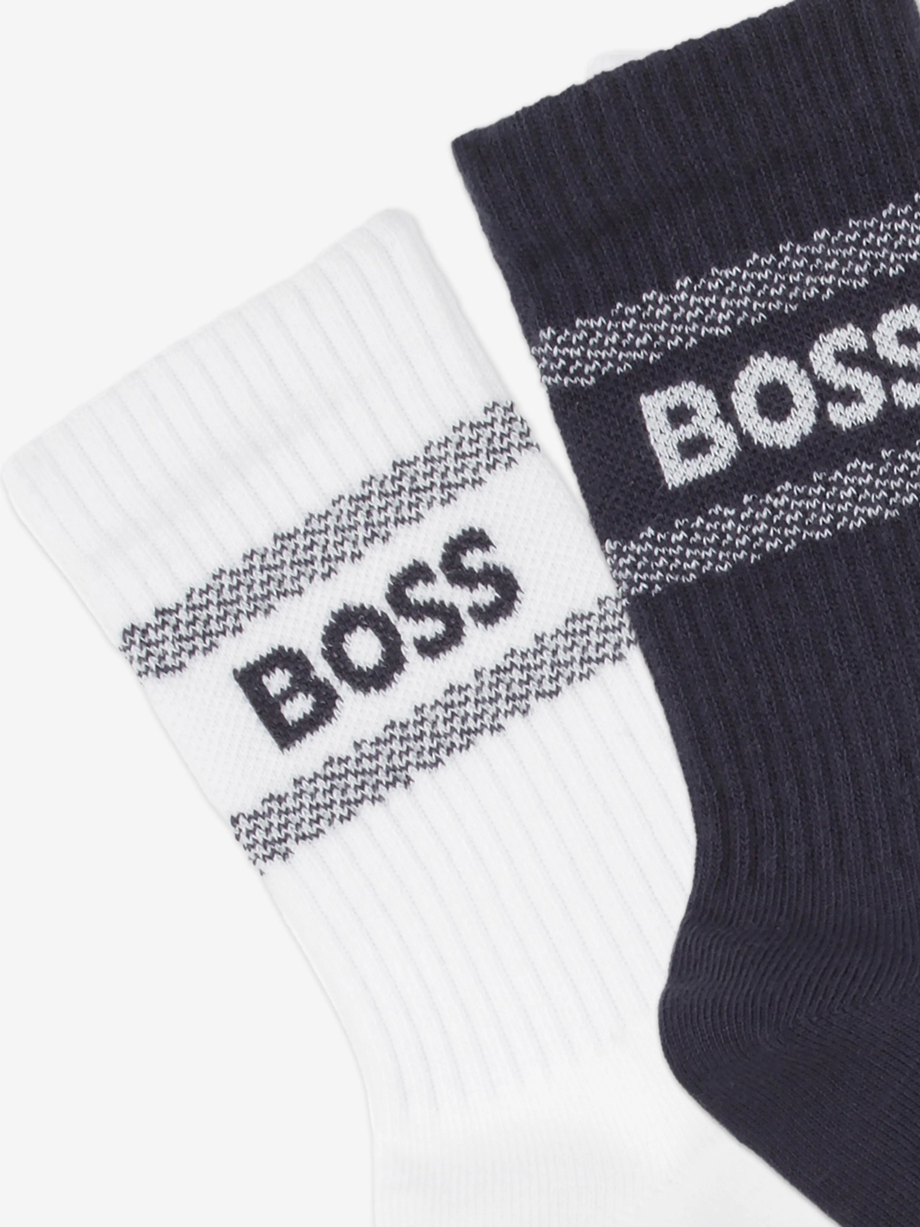 BOSS Boys Logo Socks Set (2 Pairs) in Navy