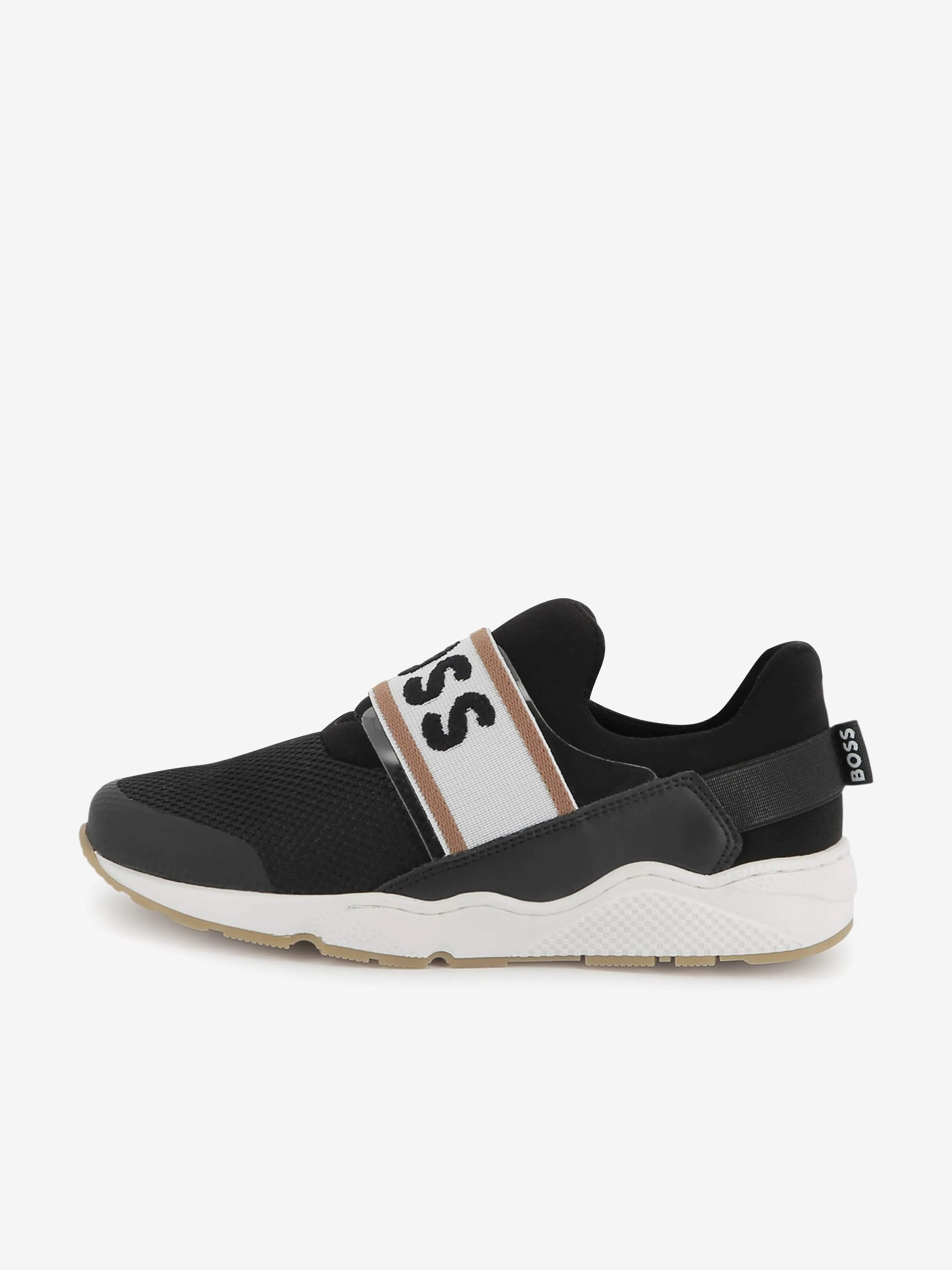 BOSS Boys Logo Trainers in Black