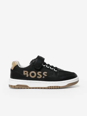 BOSS Boys Logo Trainers in Black