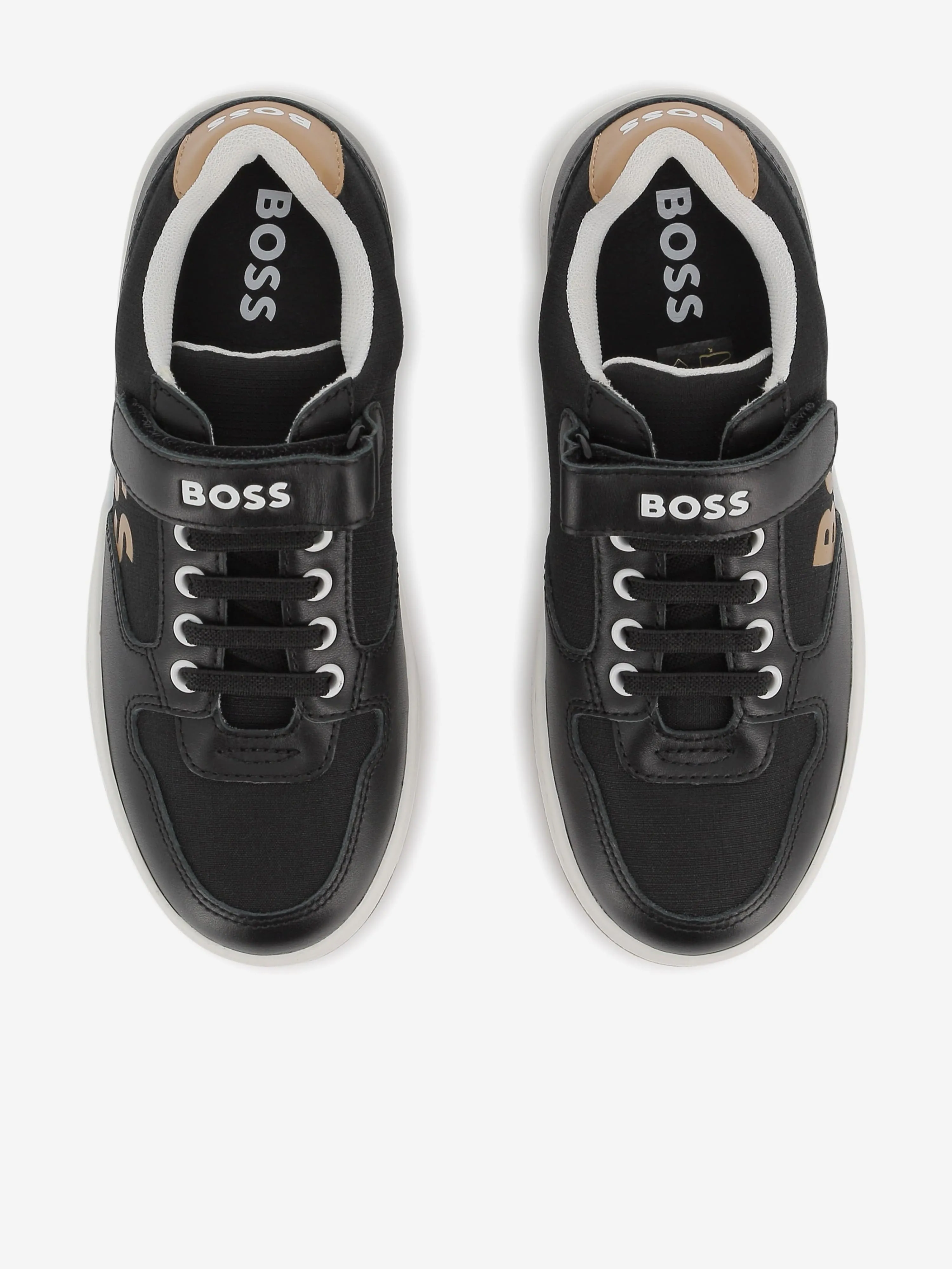 BOSS Boys Logo Trainers in Black