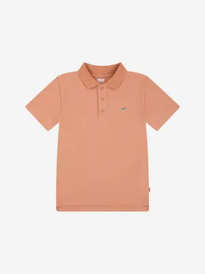 Boys Back Neck Tape Polo Shirt in Orange